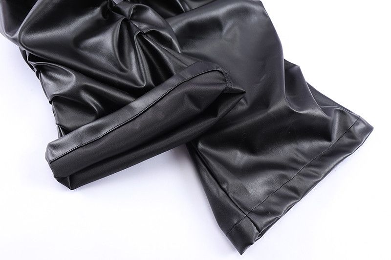 Japanese Brand × Leather Pleated Leather Streetwear Loose Ruched Casual Size US 29 - 10 Thumbnail