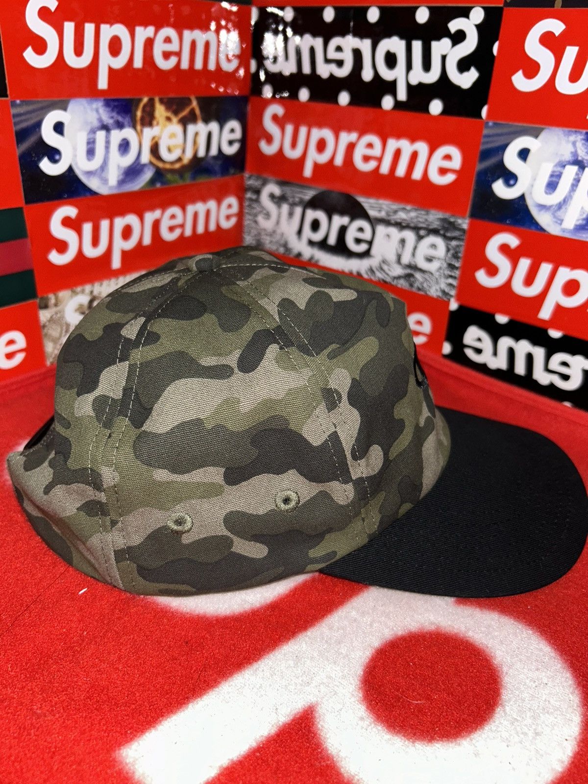 Champion CHAMPION CAMO MILITARY GREEN ADJUSTABLE STRAP CAP HAT Size ONE SIZE - 3 Thumbnail