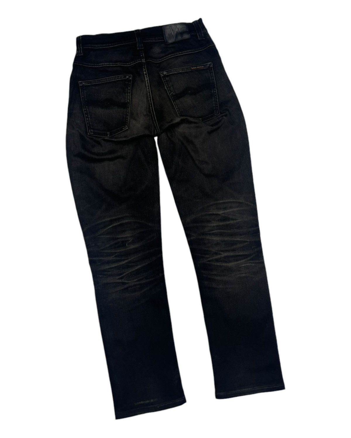 Japanese Brand × Nudie Jeans NUDIE JEANS GRIM TIM DEEP BLACK WORN DISTRESS DENIM Size 27" / US 4 / IT 40 - 6 Thumbnail