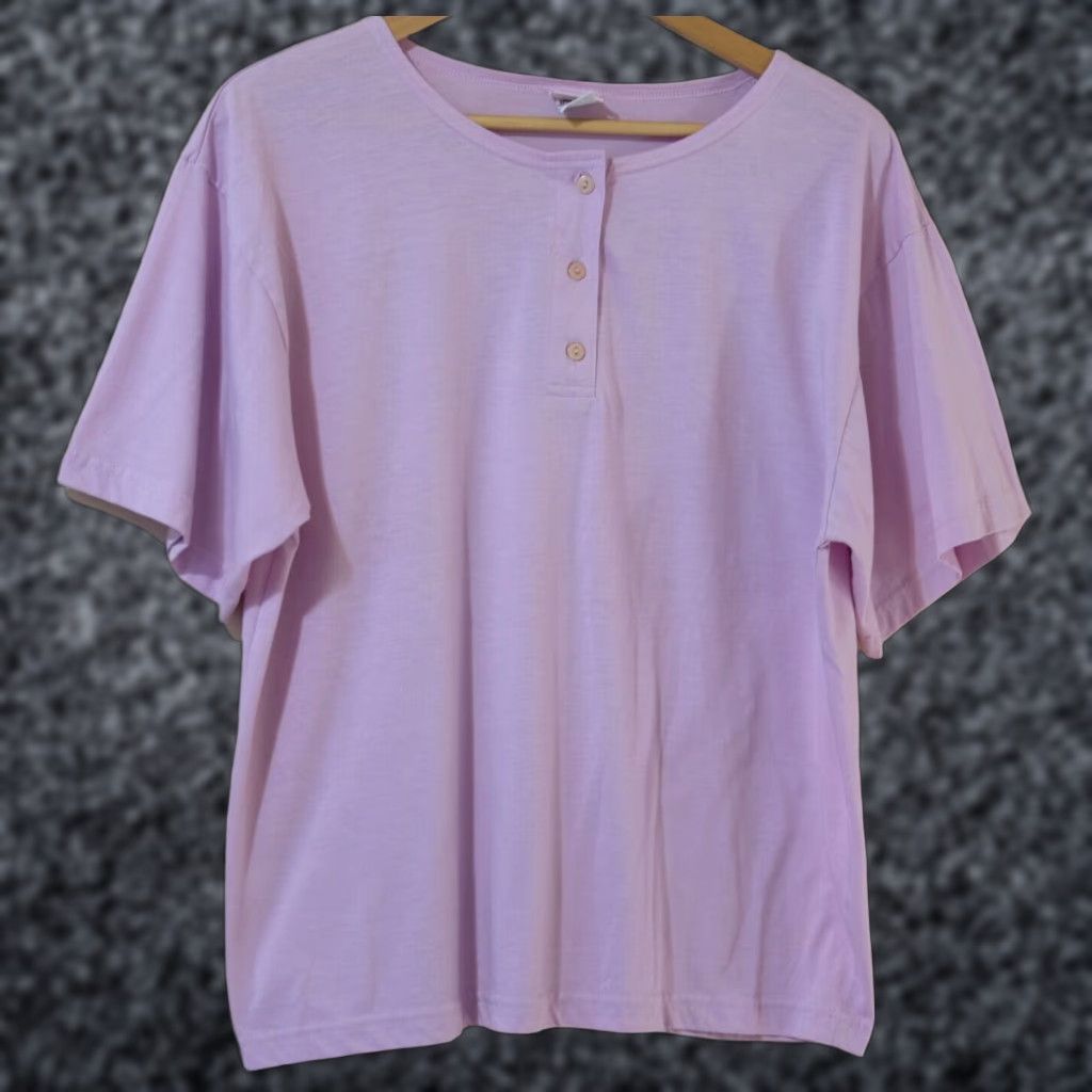 Haband HABAND Women's Short Sleeve Top T Shirt Size Large Pink Lightweight Blouse Regular L Shirt Pink Lightweight Casual Womens HB Vintage: No Size L / US 10 / IT 46 - 1 Thumbnail