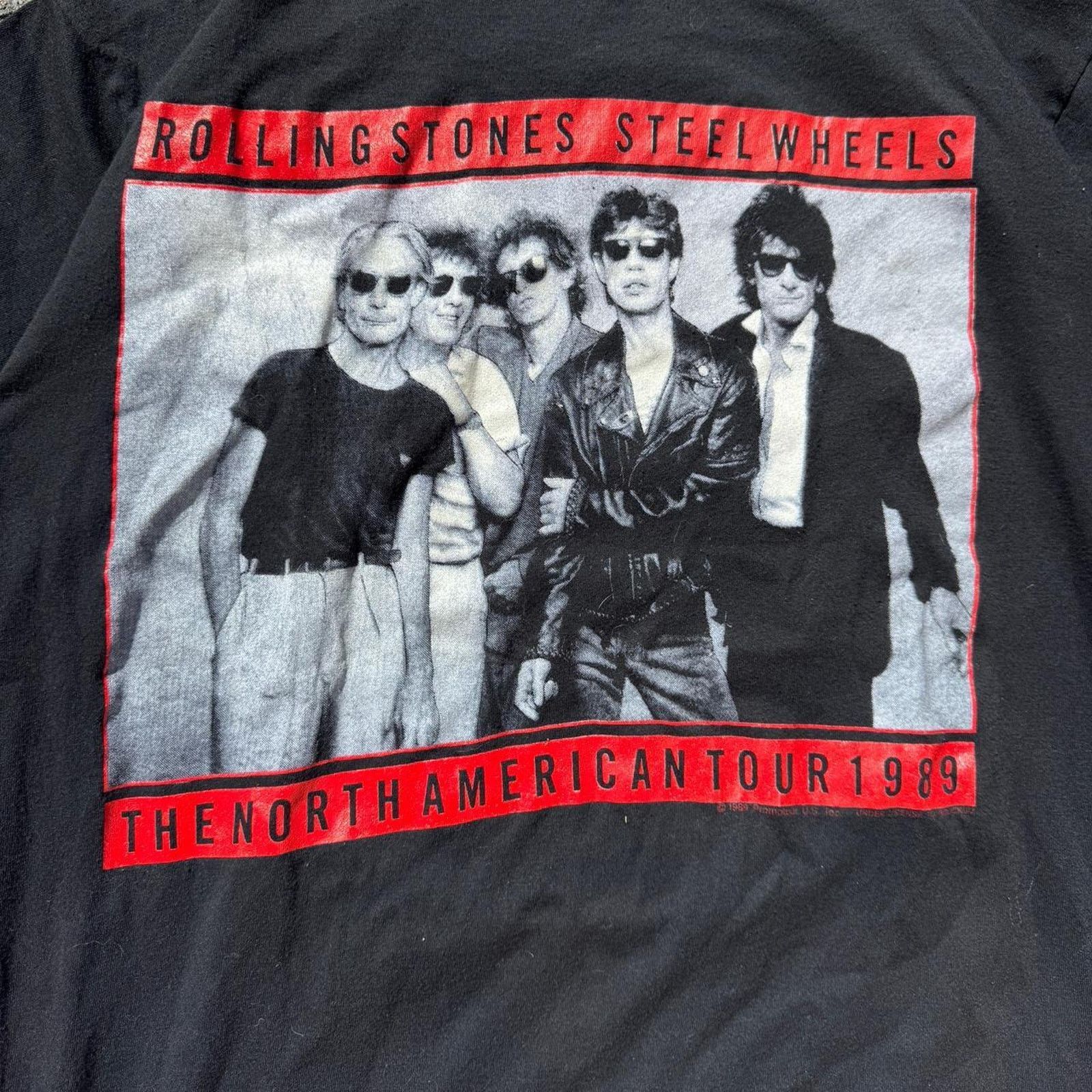 Vintage Vtg Rolling Stones North American Tour 1989 T-Shirt Size XL Size US XL / EU 56 / 4 - 4 Thumbnail