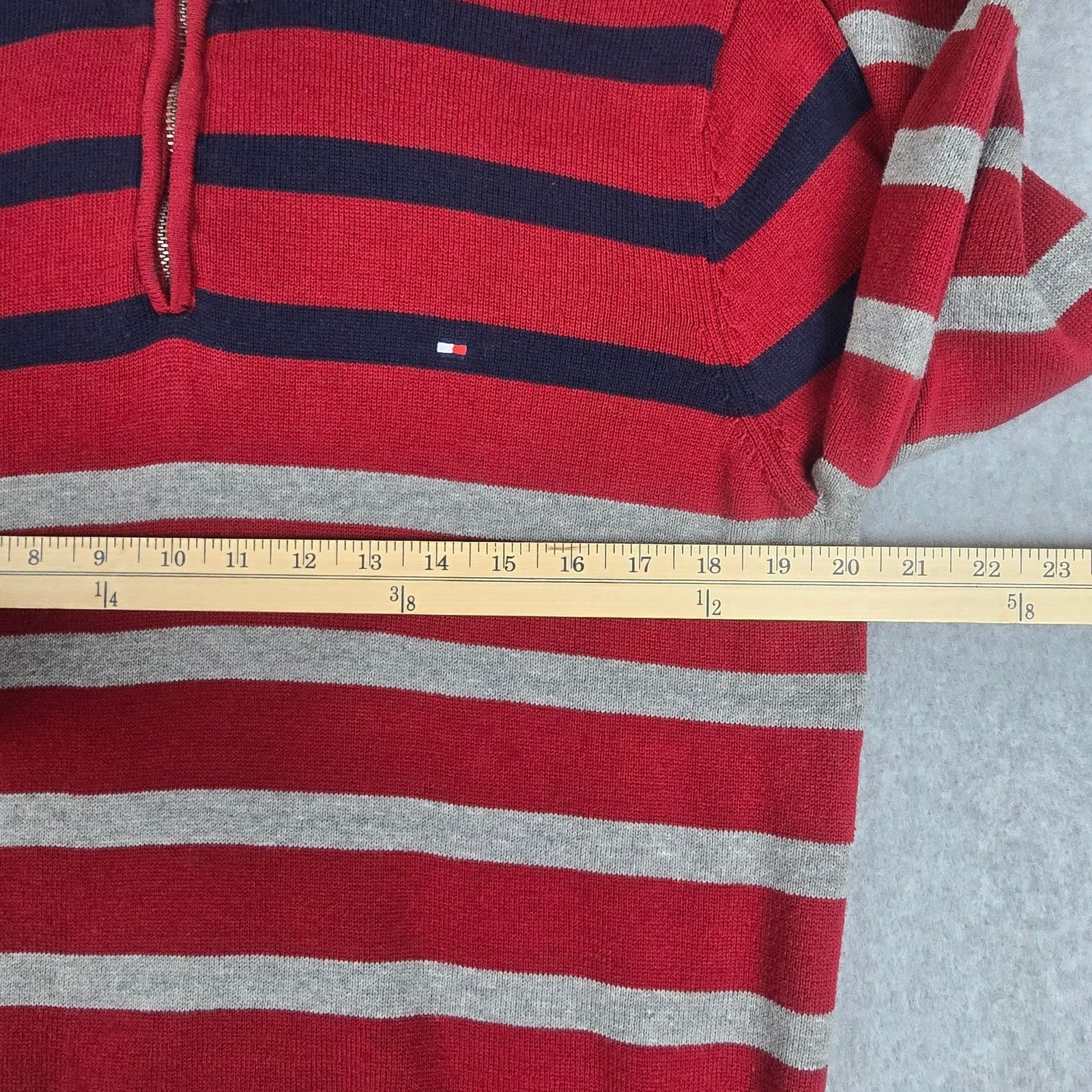 Tommy Hilfiger Tommy Hilfiger Large Stripe Quarter Zip Sweater Size US L / EU 52-54 / 3 - 12 Thumbnail