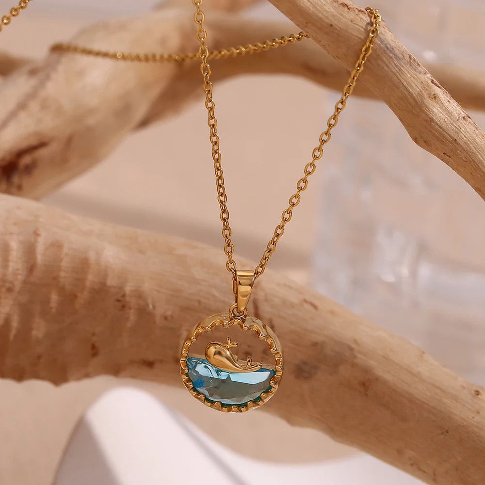 Jewelry × Vintage Blue Ocean Whale Pendant Necklace Size ONE SIZE - 4 Thumbnail
