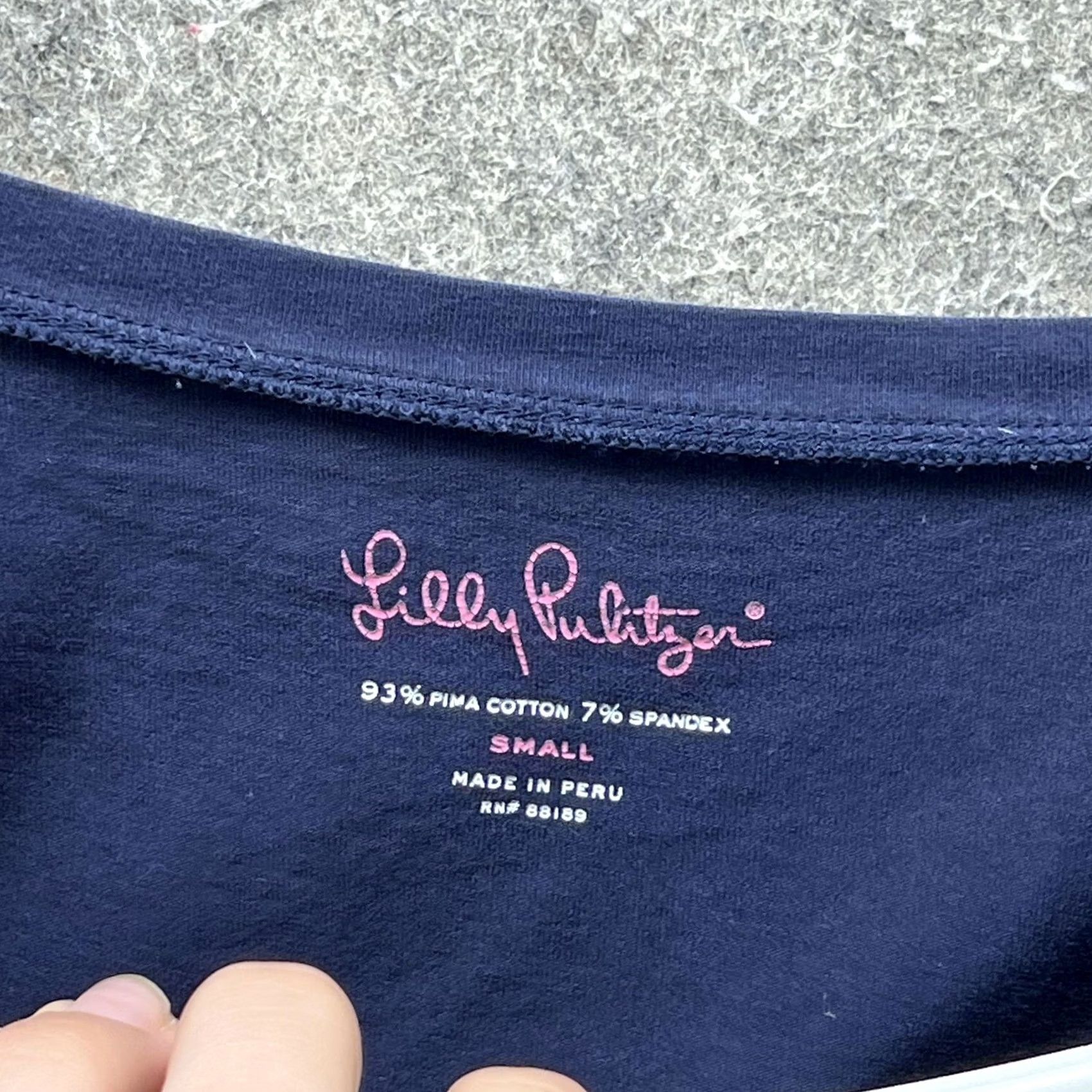 Lilly Pulitzer Lilly Pulitzer Shirt Womens Small Blue Pima Cotton V Neck Long Sleeve Tee Top Size S / US 4 / IT 40 - 2 Thumbnail