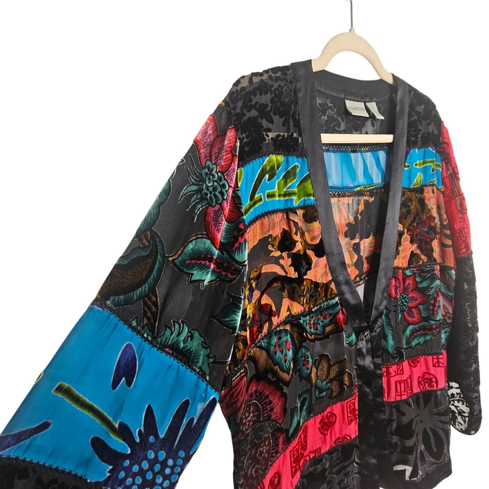 Chicos Chicos Silk Sheer Cardigan Size L Artsy Bohemian Whimsigoth Size L / US 10 / IT 46 - 5 Thumbnail