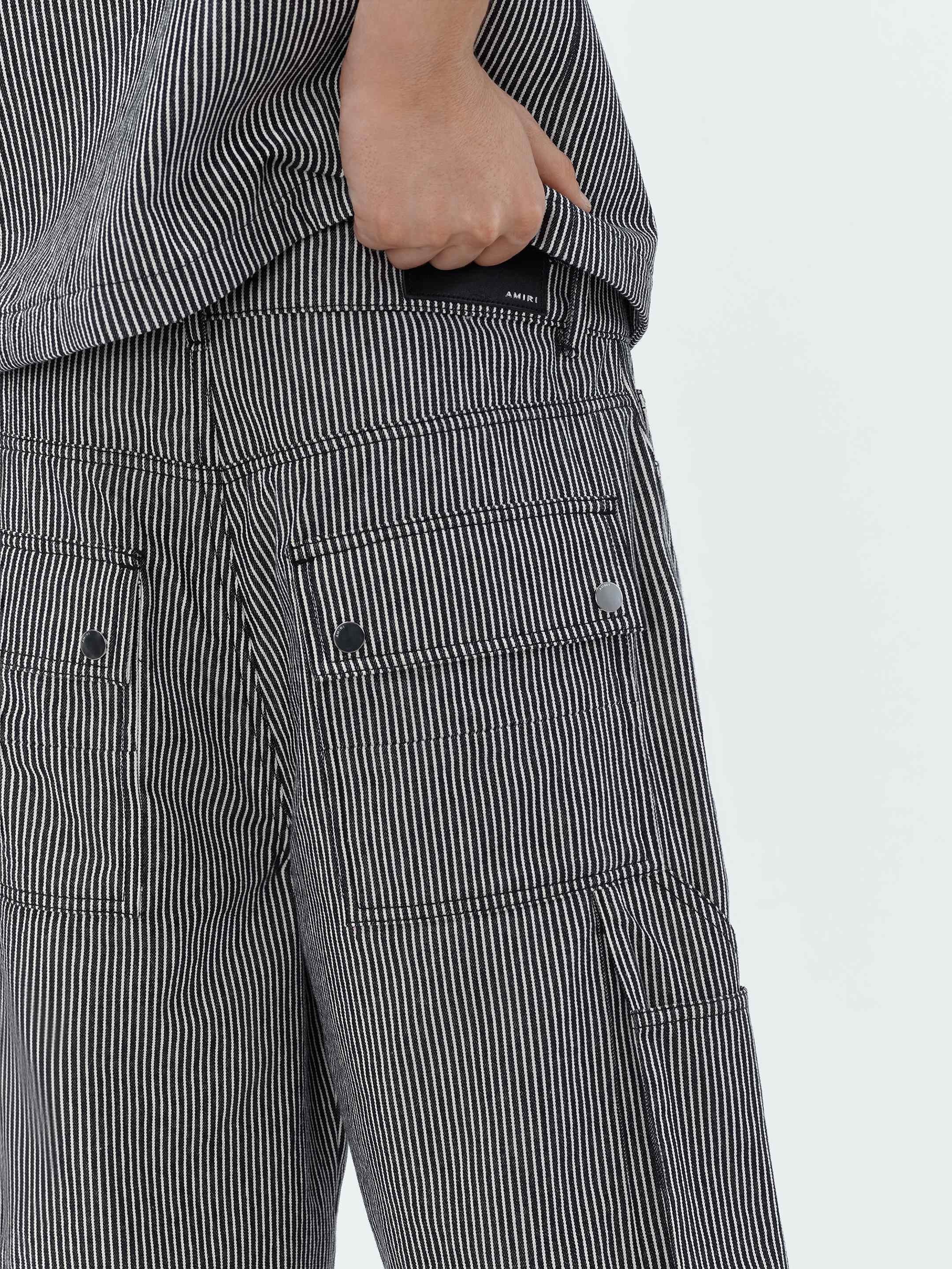 Amiri o1s1wg110425 Striped Denim Carpenter Short in Black/White Size US 30 / EU 46 - 7 Thumbnail
