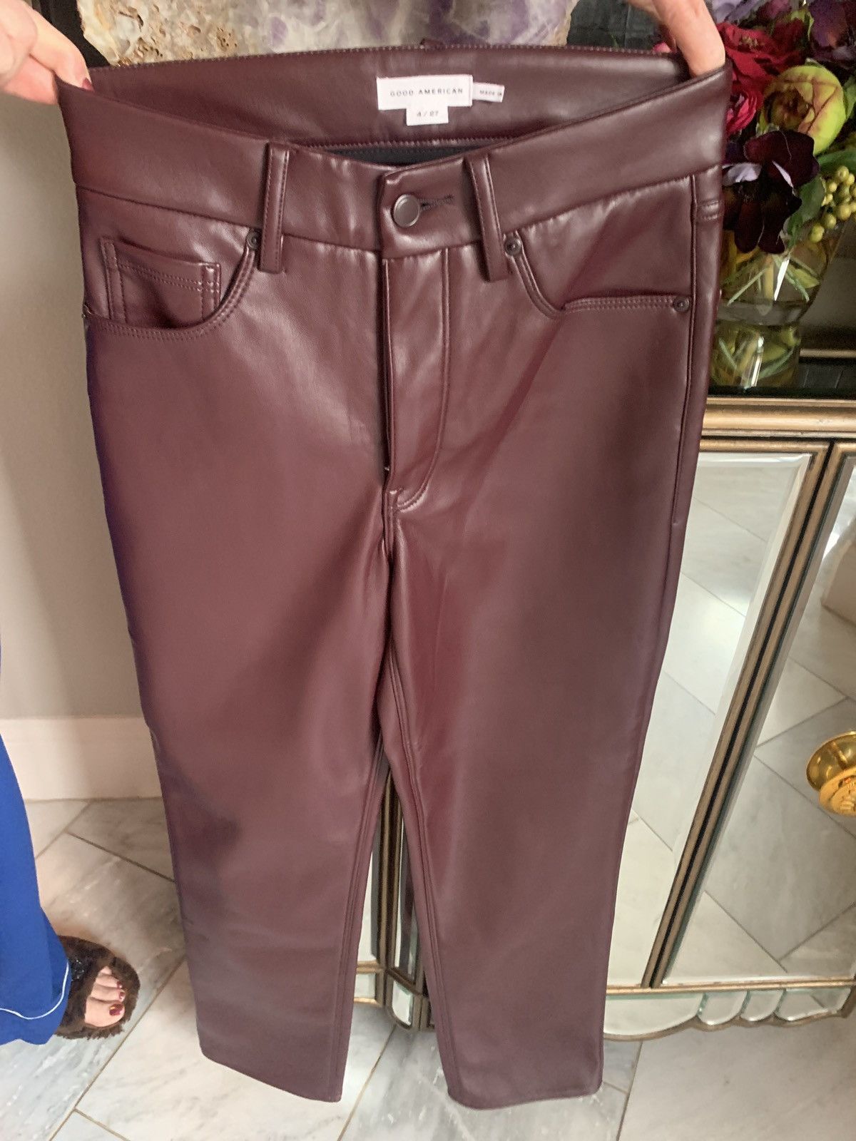Good American Good American Leather pants size 4/27 Size 27" / US 4 / IT 40 - 4 Thumbnail