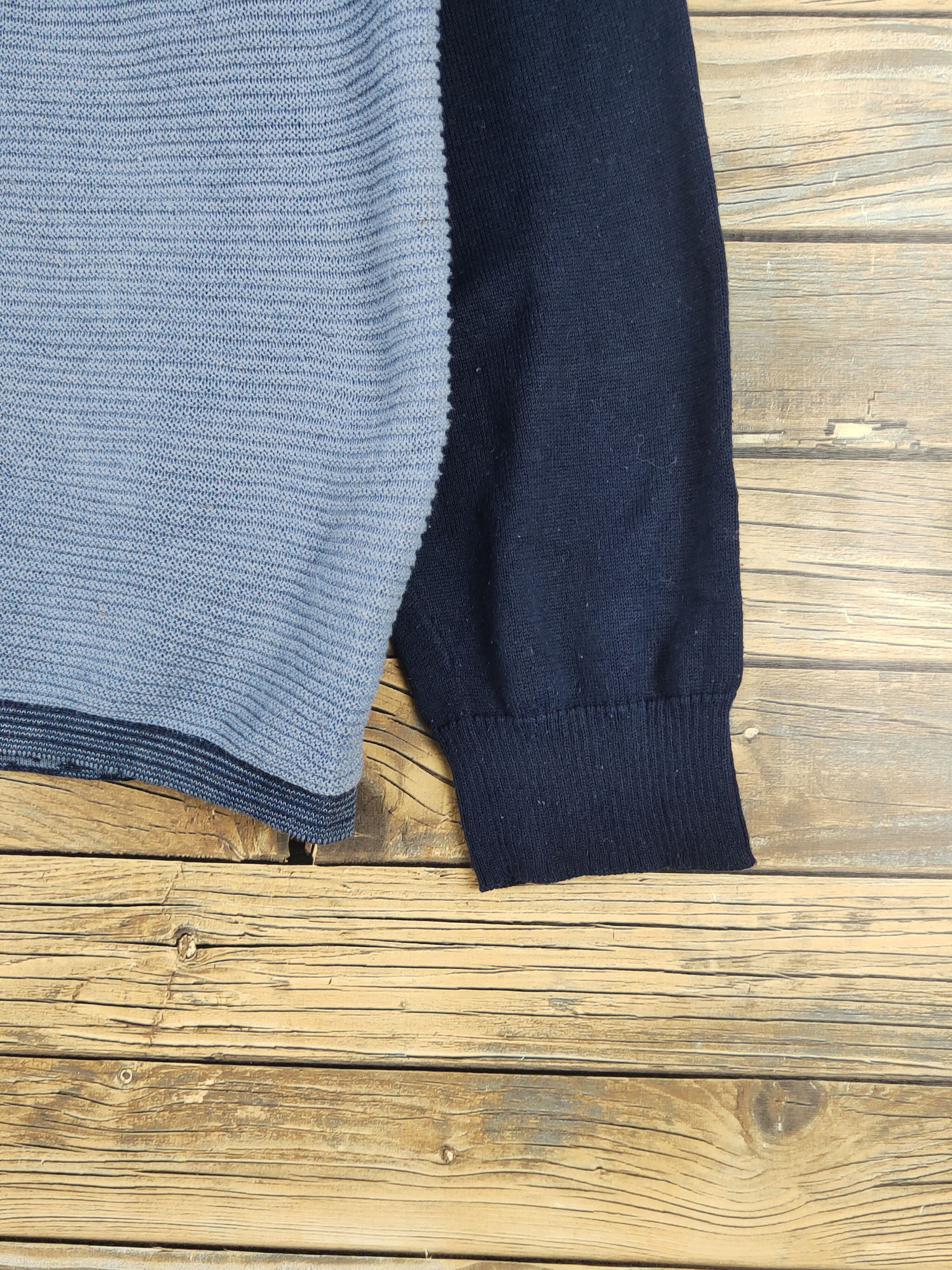 Homespun Knitwear Back Number patchwork Navy Knitwear Sweatshirts #W1351 Size US M / EU 48-50 / 2 - 6 Thumbnail