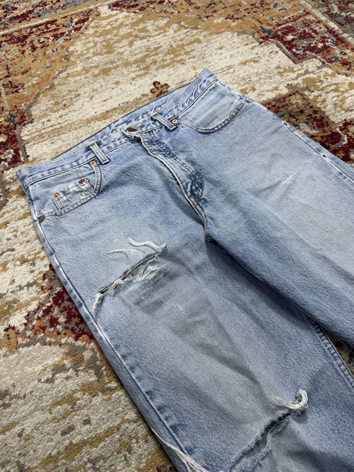 Levi's × Levi's Vintage Clothing × Vintage PERFECT Baby Blue Washed Levi's 615 Denim Light Jeans Size US 32 / EU 48 - 2 Thumbnail