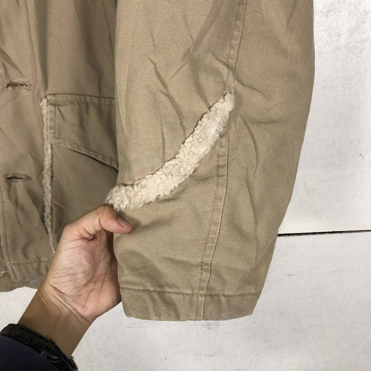 Johnbull 🔥VINTAGE BIKER SHEARLING JACKET DOUBLE COLLAR JOHN BULL Size US M / EU 48-50 / 2 - 17 Thumbnail