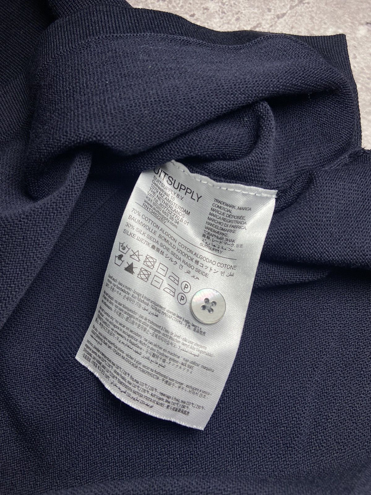 Suitsupply SUITSUPPLY Cotton Silk Navy Button Knit Shirt Short Sleeve S Size US S / EU 44-46 / 1 - 5 Thumbnail