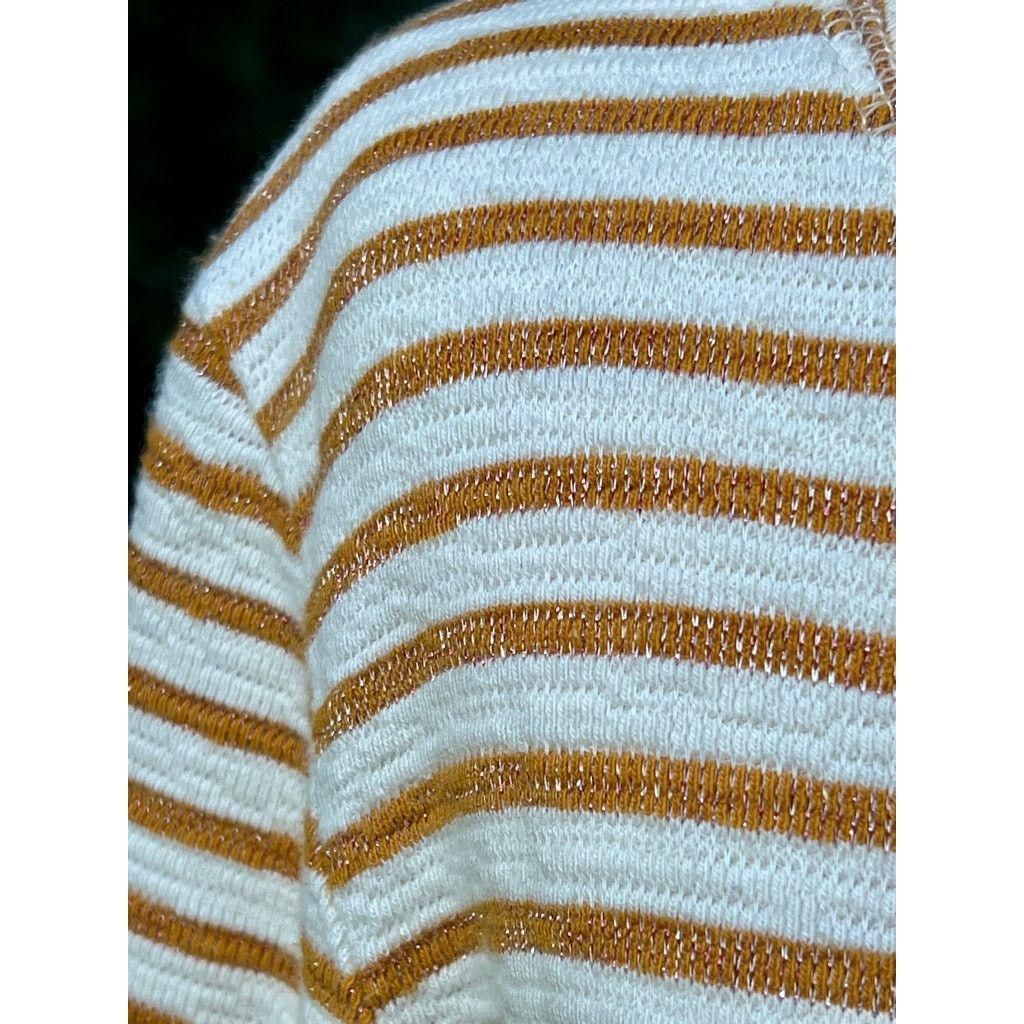 J.Crew Women's M J Crew Cowl Neck Long Sleeve Mustard Yellow Stripe Size M / US 6-8 / IT 42-44 - 3 Thumbnail