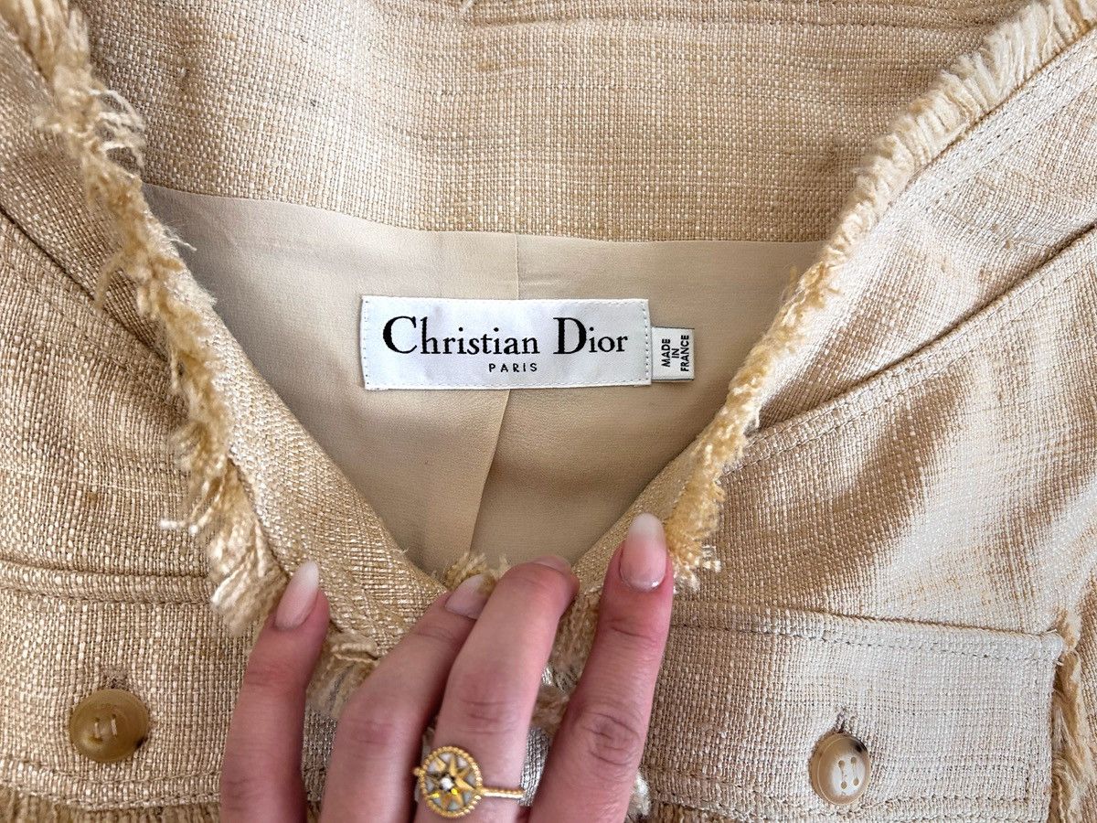 Dior × John Galliano Dior Vintage (2011) Off the Shoulder Bar Vest - Beige Tweed Size XS / US 0-2 / IT 36-38 - 9 Thumbnail