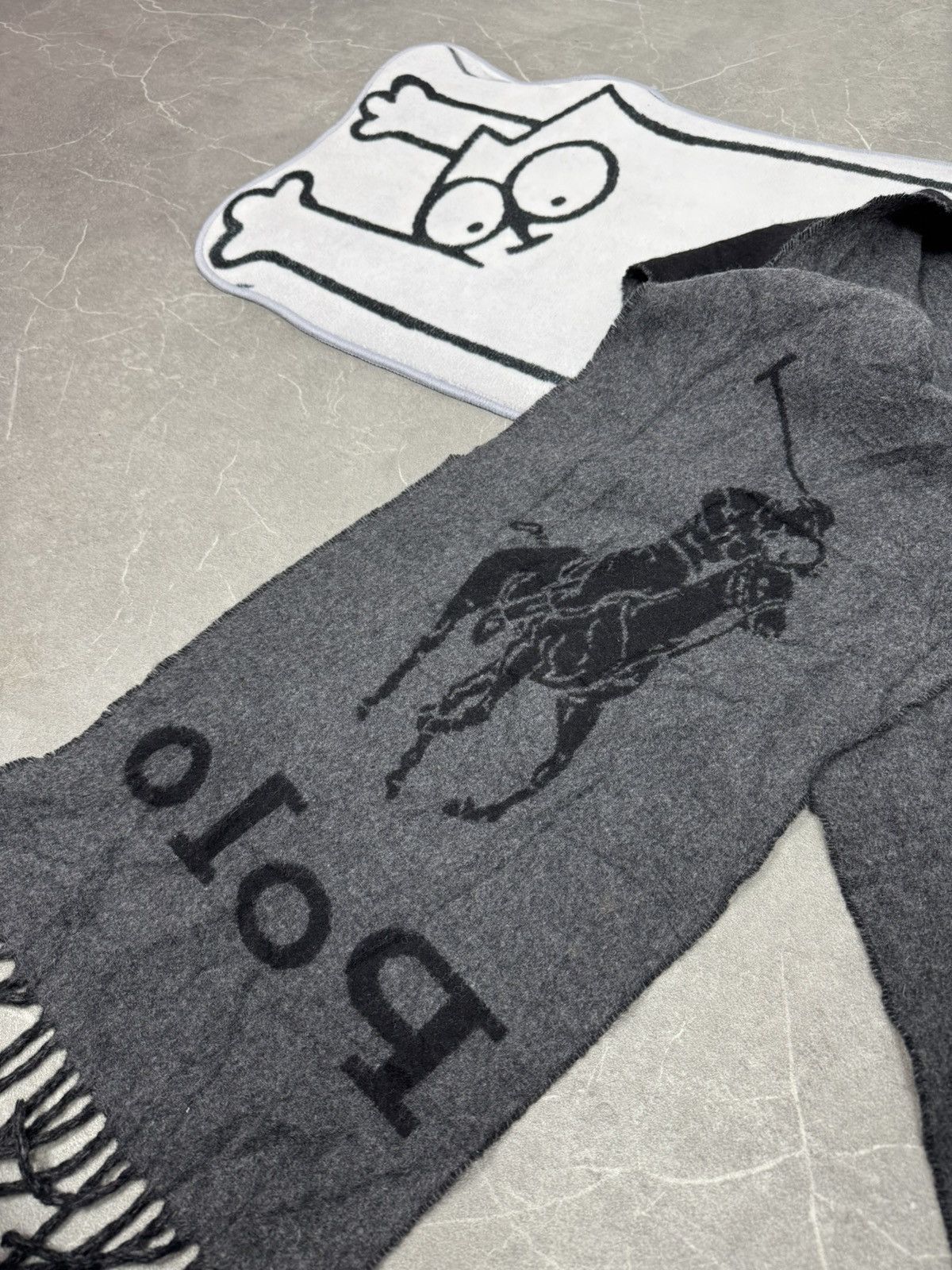 Polo Ralph Lauren Ralph Lauren Reversible Black Grey Vintage 90s Italy Wool Size ONE SIZE - 6 Thumbnail