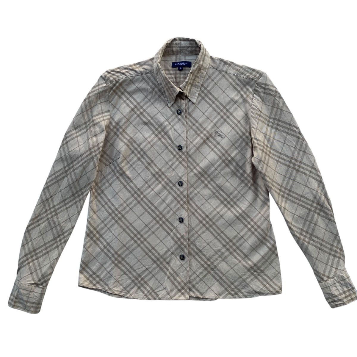 Burberry ‼️LAST DROP‼️Burberry Nova Check Chest Logo Button-Up Shirt Size XS / US 0-2 / IT 36-38 - 2 Thumbnail