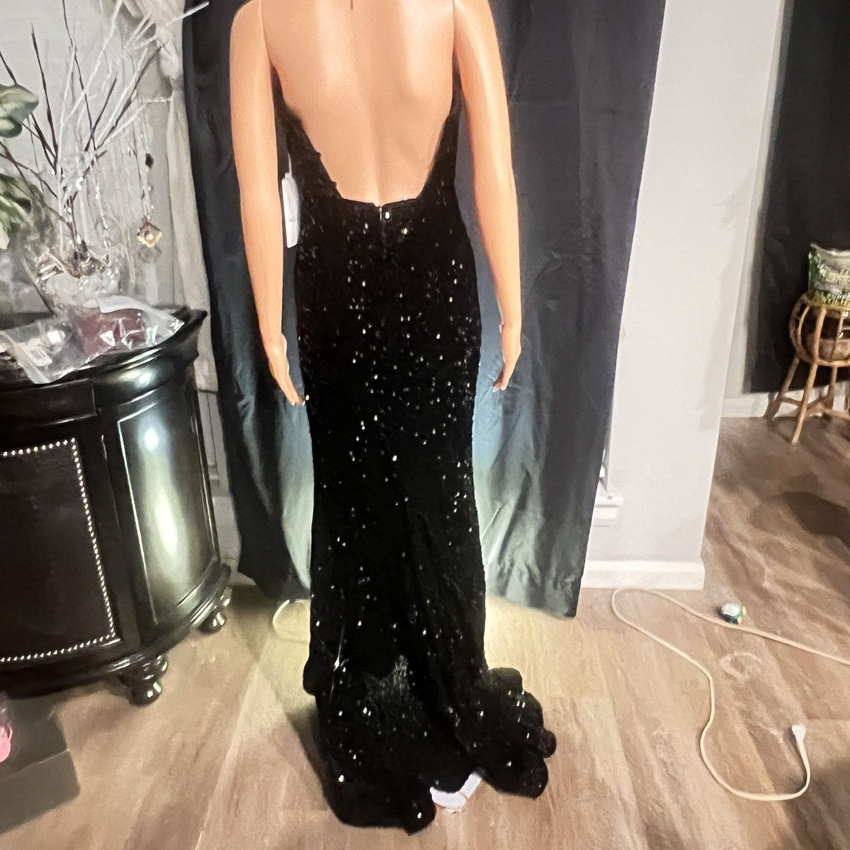 Other Witness Of Love Strapless Black Sequin Mermaid Prom Gown Size S / US 4 / IT 40 - 5 Thumbnail