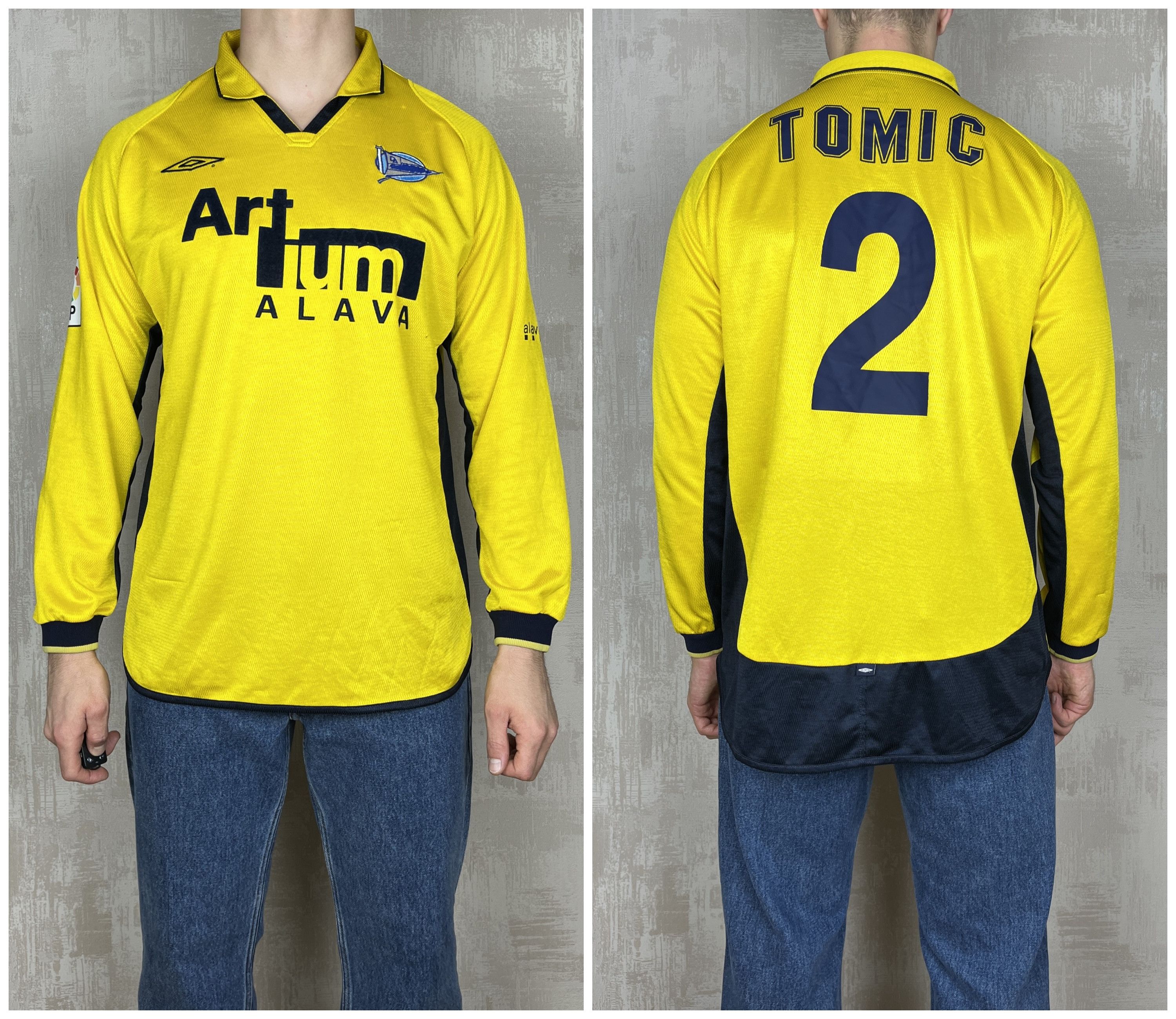 Umbro 2002/03 Alaves Deportivo Away Football Tomic # 2 Jersey Size US XL / EU 56 / 4 - 3 Thumbnail