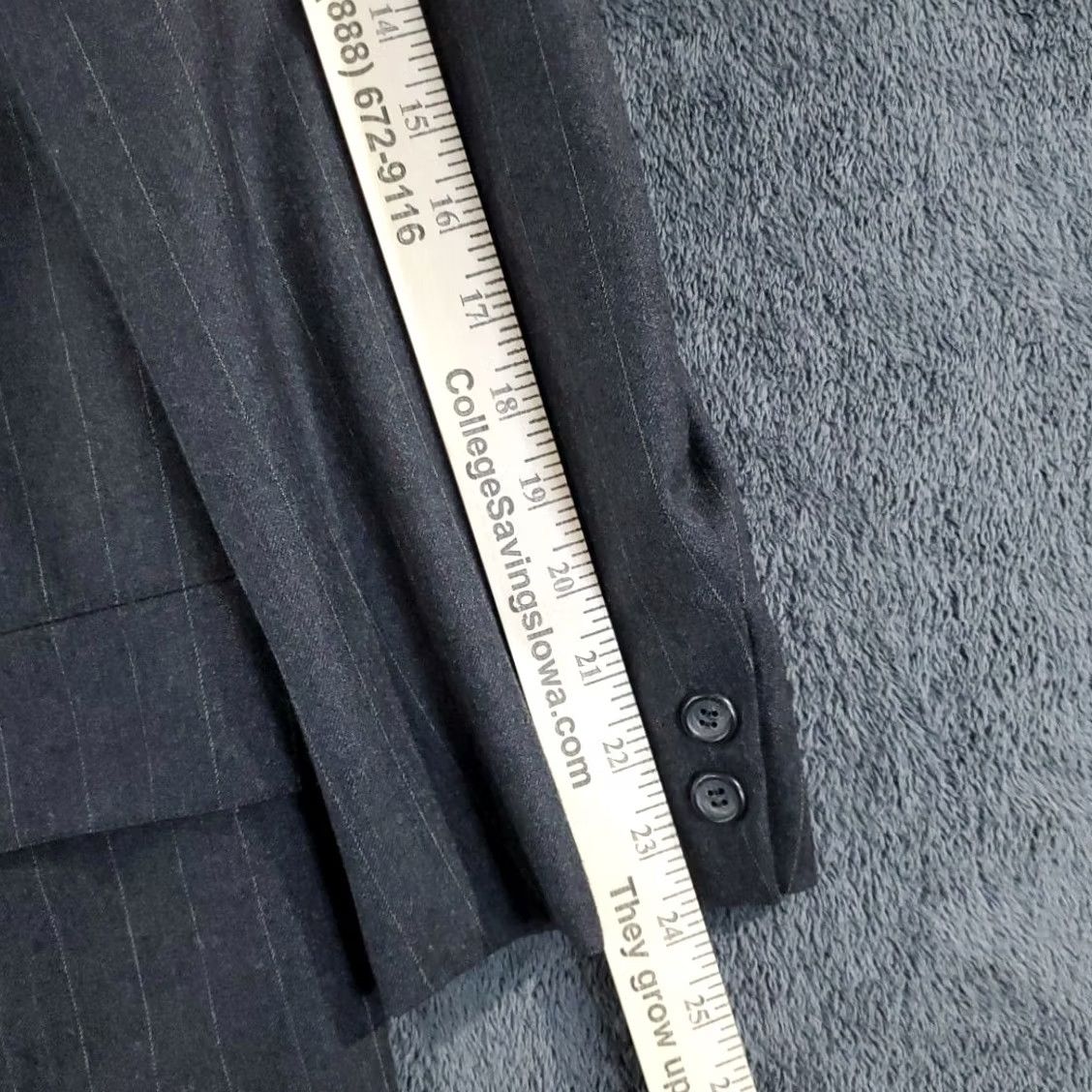 Brooks Brothers Brooks Brothers Suit Jacket Charcoal Gray Striped Wool 44R Regular Two-Button Single-Breasted Men’s 100% Wool 44R Brown? Size 44R - 6 Thumbnail