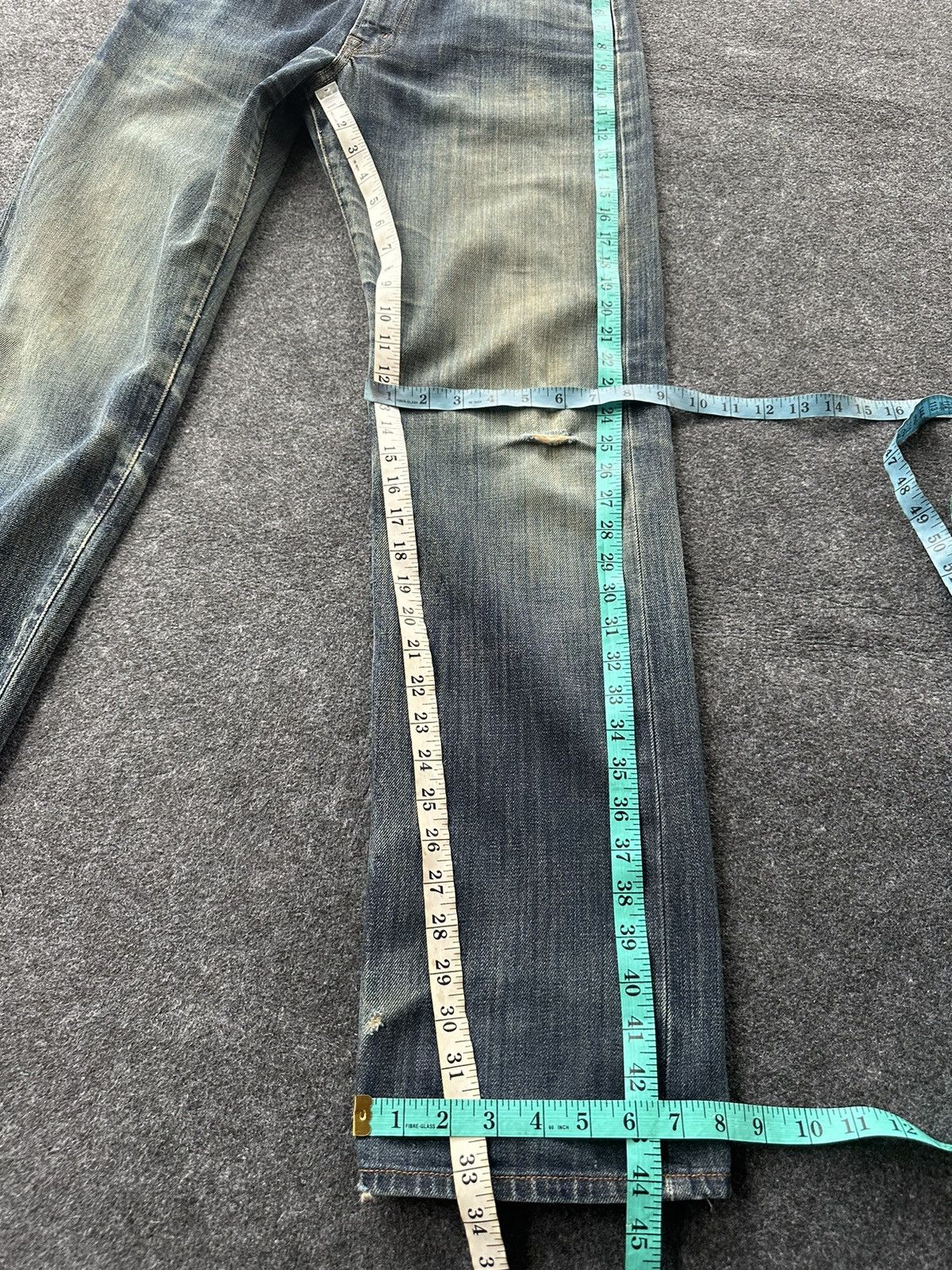 Edwin Vintage Gold Rush Faded Wash Distressed Denim 31x33 D195 Size US 31 - 21 Thumbnail