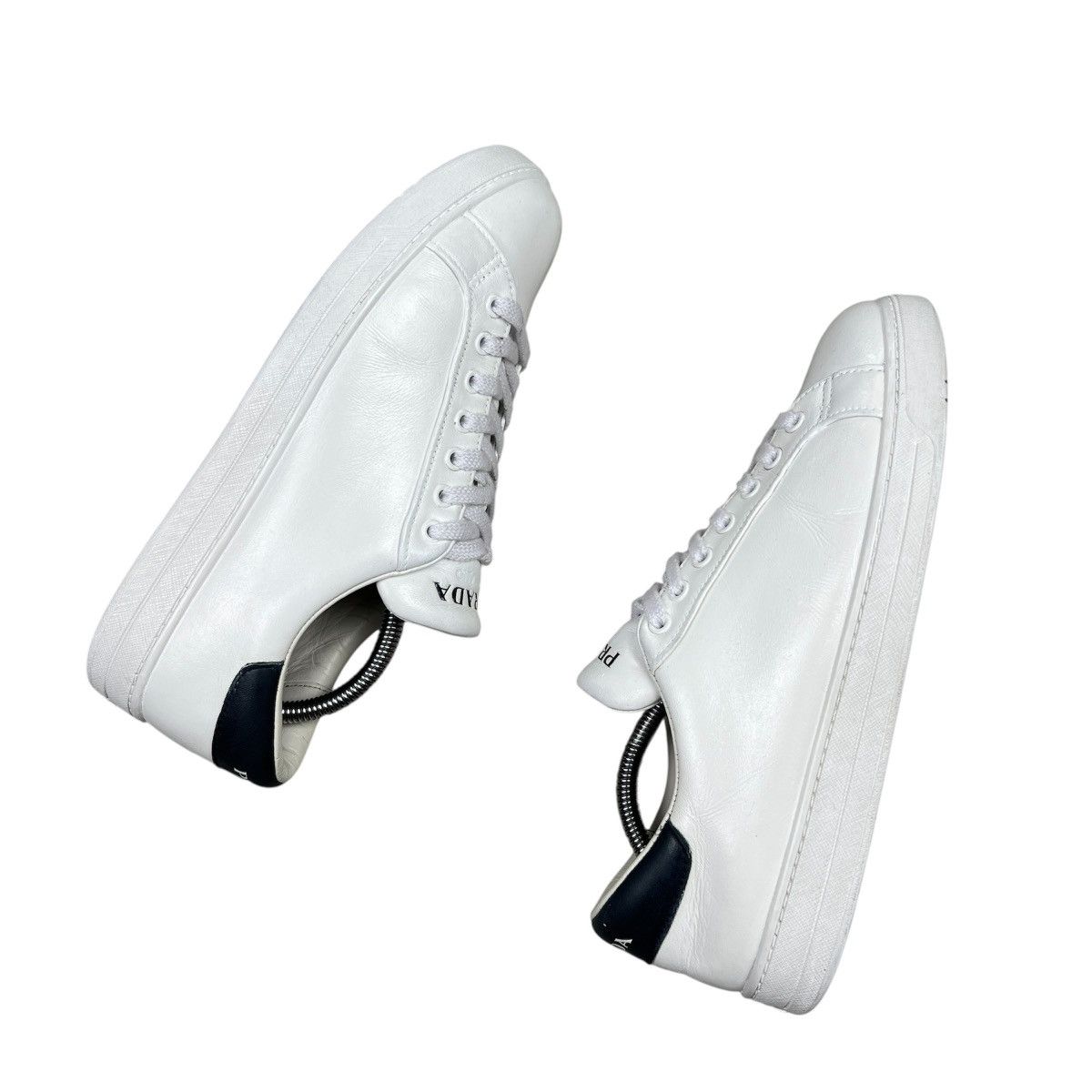 Prada Prada Milano White Leather Sneakers Custom Painted Men's Size US 8.5 / EU 41-42 - 6 Thumbnail