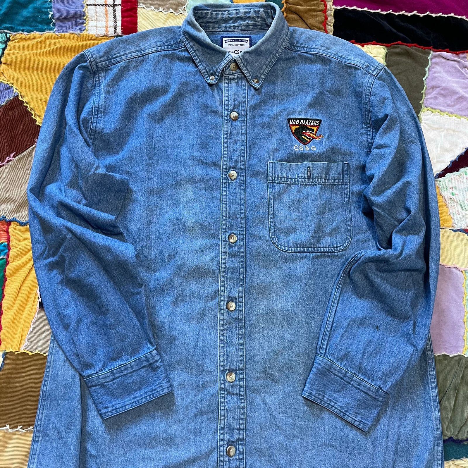 Other Vintage Crystal Springs UAB Blazer Medium Washed Denim Large Size US L / EU 52-54 / 3 - 1 Thumbnail