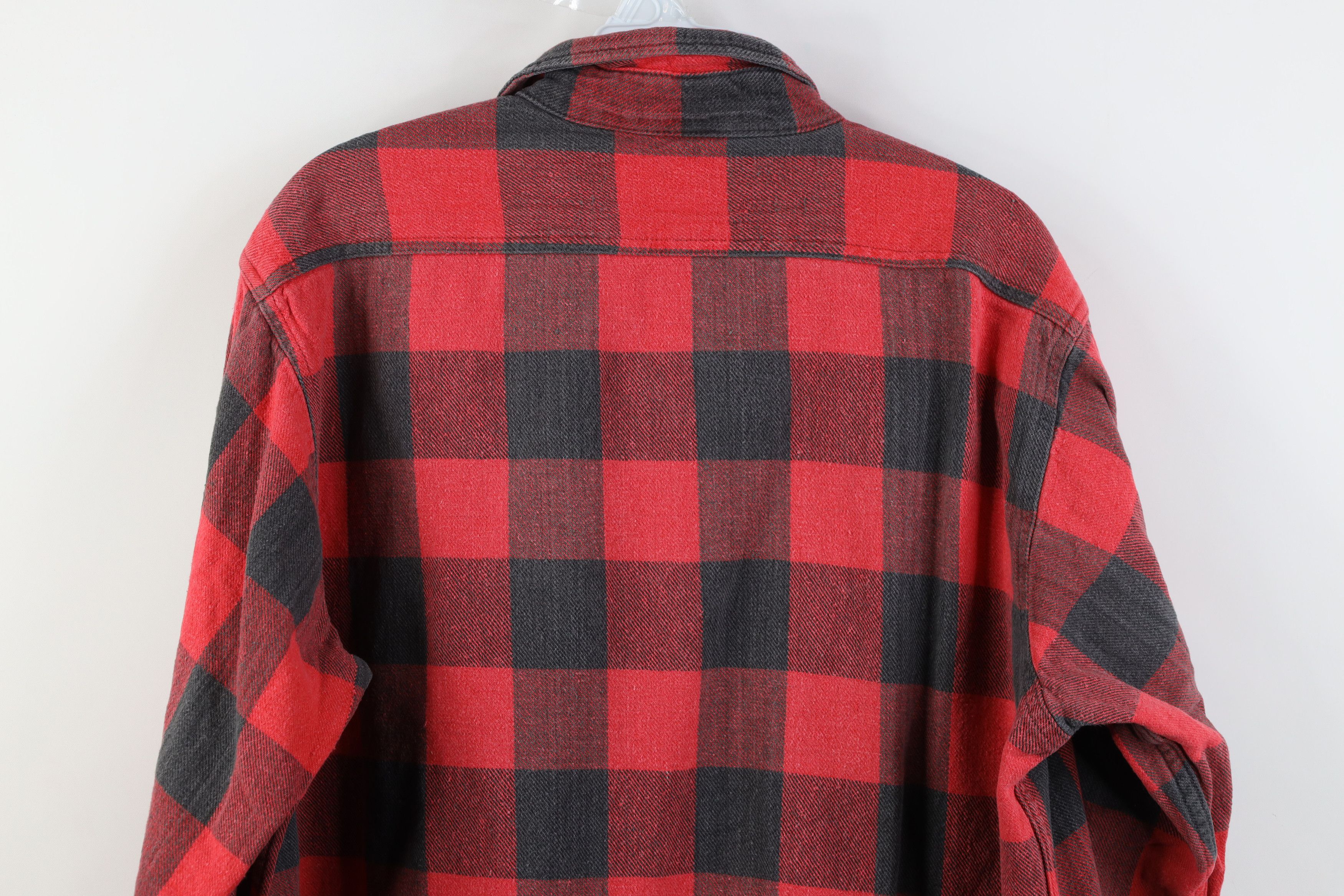 Vintage Vintage 90s Streetwear Heavy Flannel Button Shirt Plaid Size US L / EU 52-54 / 3 - 10 Thumbnail