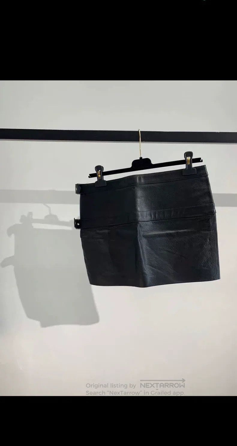 Saint Laurent Paris Saint Laurent Paris Black Cinch Waist Glossy Patent Leathe Size 37" - 3 Thumbnail