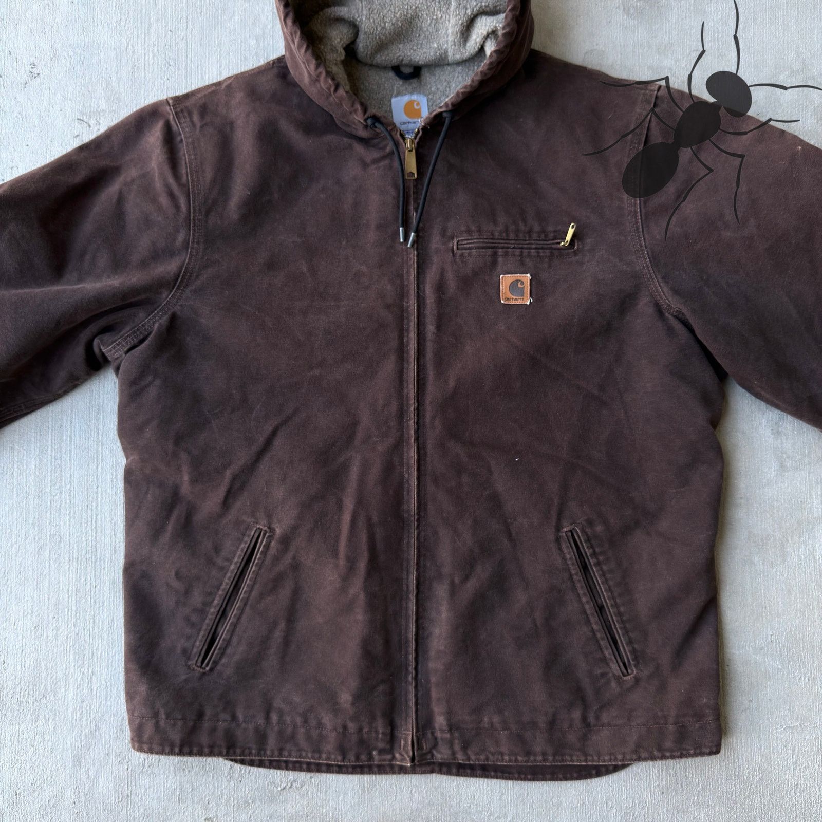 Carhartt × Vintage Carhartt J141 DKB brown Sierra hooded work wear jacket Size US XL / EU 56 / 4 - 3 Thumbnail