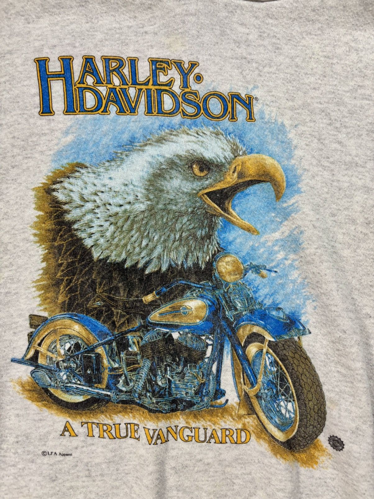 Harley Davidson × Vintage Vtg 80s Harley-Davidson Sleeveless Hoodie XL Eagle Bike 80s Size US XL / EU 56 / 4 - 3 Thumbnail
