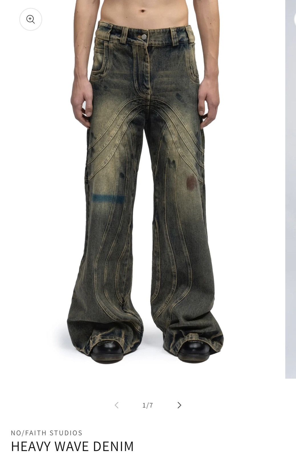 No Faith Studios Nofaithstudio sun faded dune baggy denim