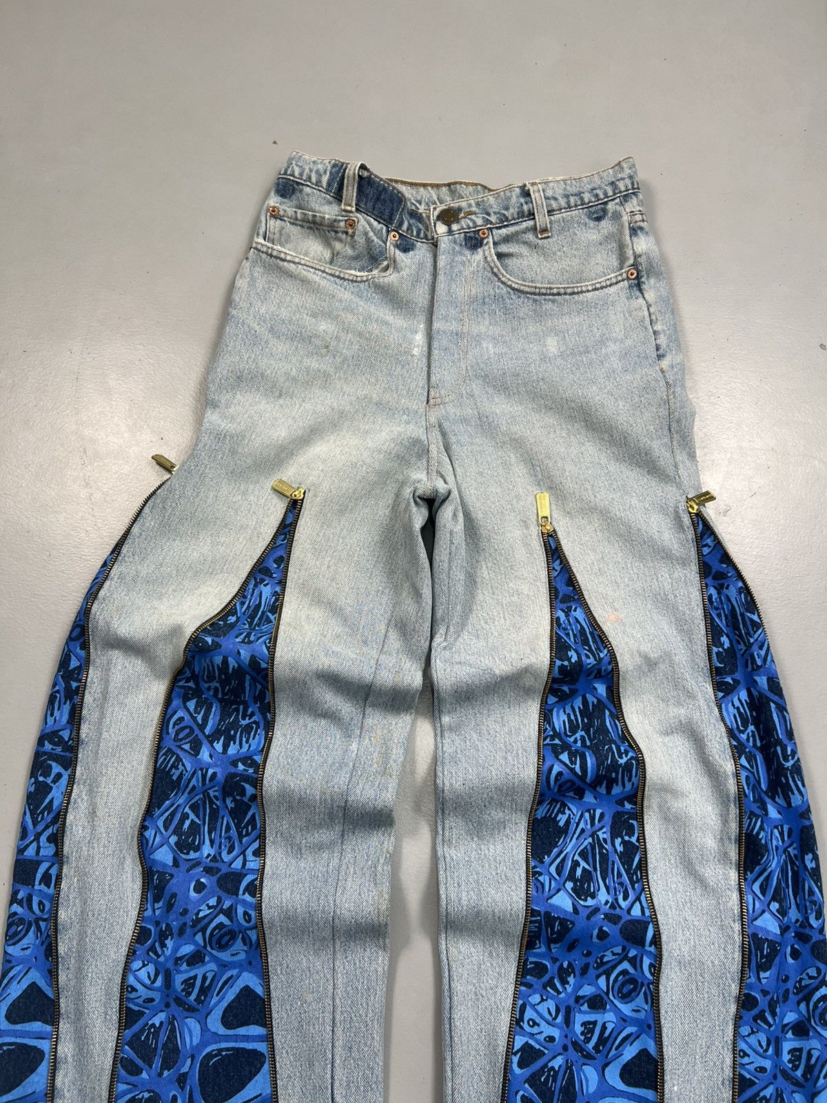 Levi's Crazy 10f1 reworked chain bottom zip up printed denim Size US 30 / EU 46 - 3 Thumbnail