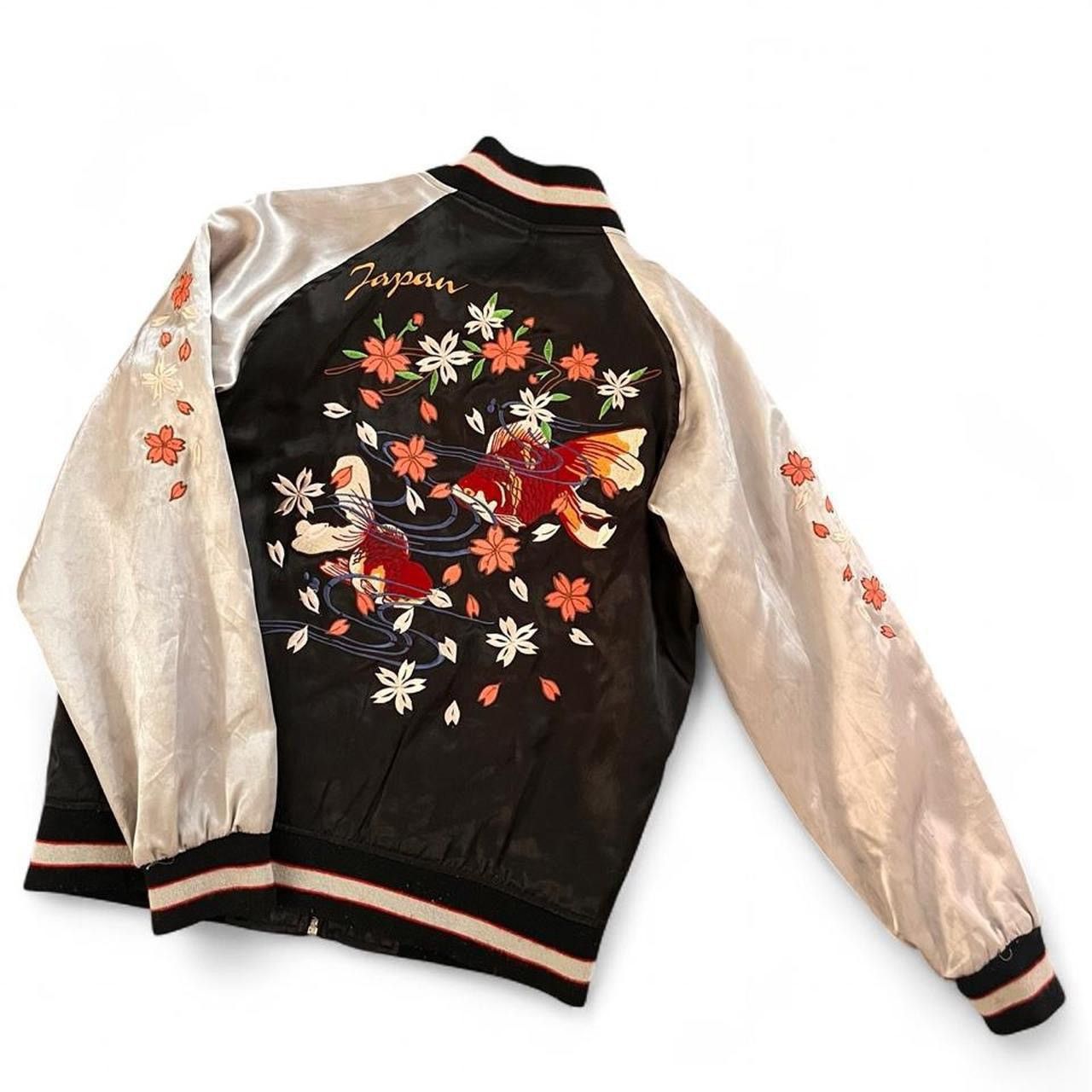 Japanese Brand Japanese koi sakura embroidered satin bomber souvenir jacket Size M / US 6-8 / IT 42-44 - 1 Thumbnail