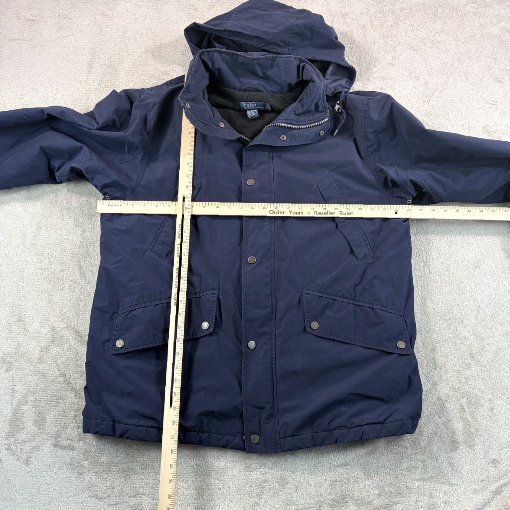 Polo Ralph Lauren VINTAGE Polo Ralph Lauren Hooded Jacket Navy XL Men Full Zip Pockets Cargo Parka Blue Designer 80s 90s Casual Workwear Shirt? Size US XL / EU 56 / 4 - 7 Thumbnail