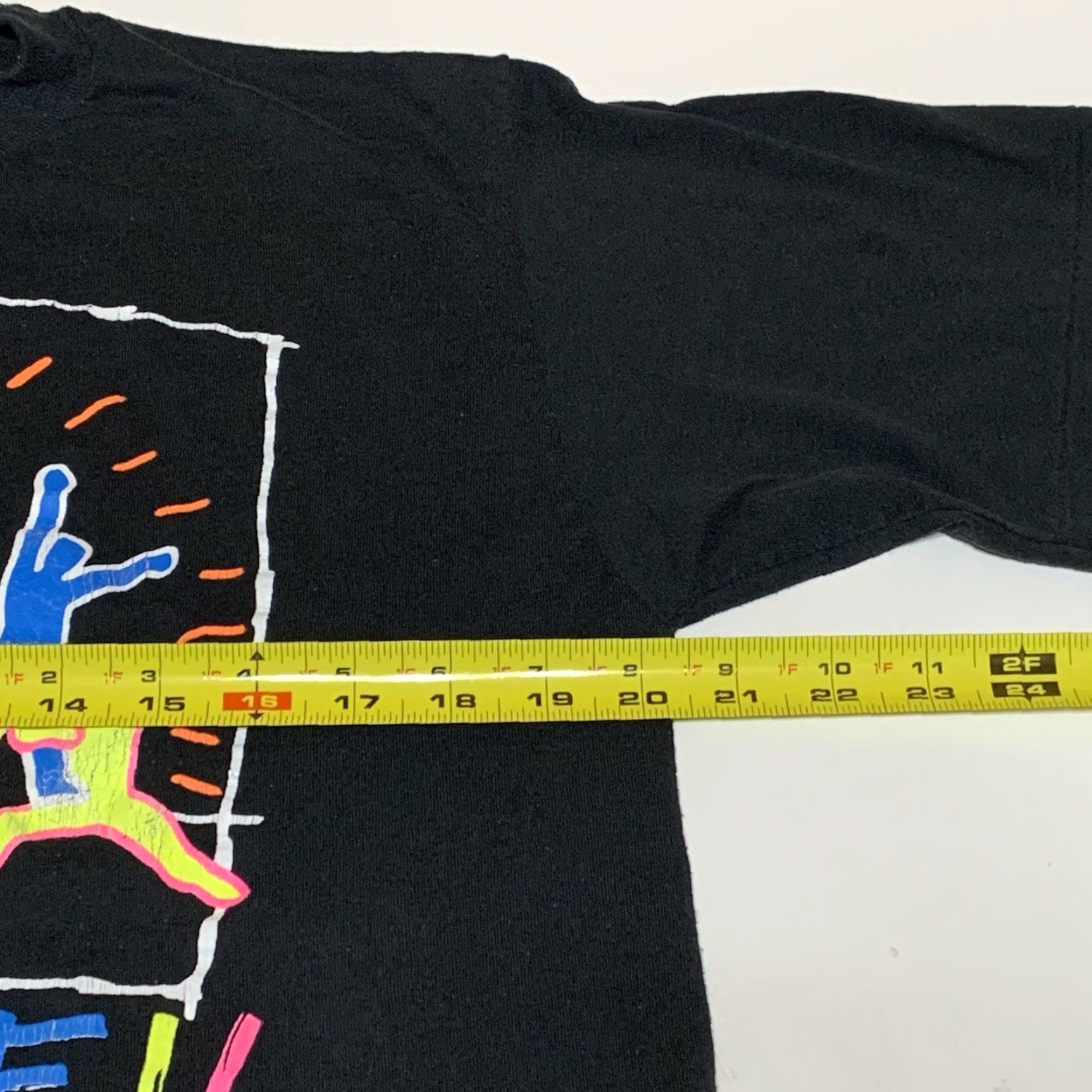 Jerzees VINTAGE National Cheerleaders Association Awesome 90s Black Neon T Shirt L/M Size US L / EU 52-54 / 3 - 6 Thumbnail