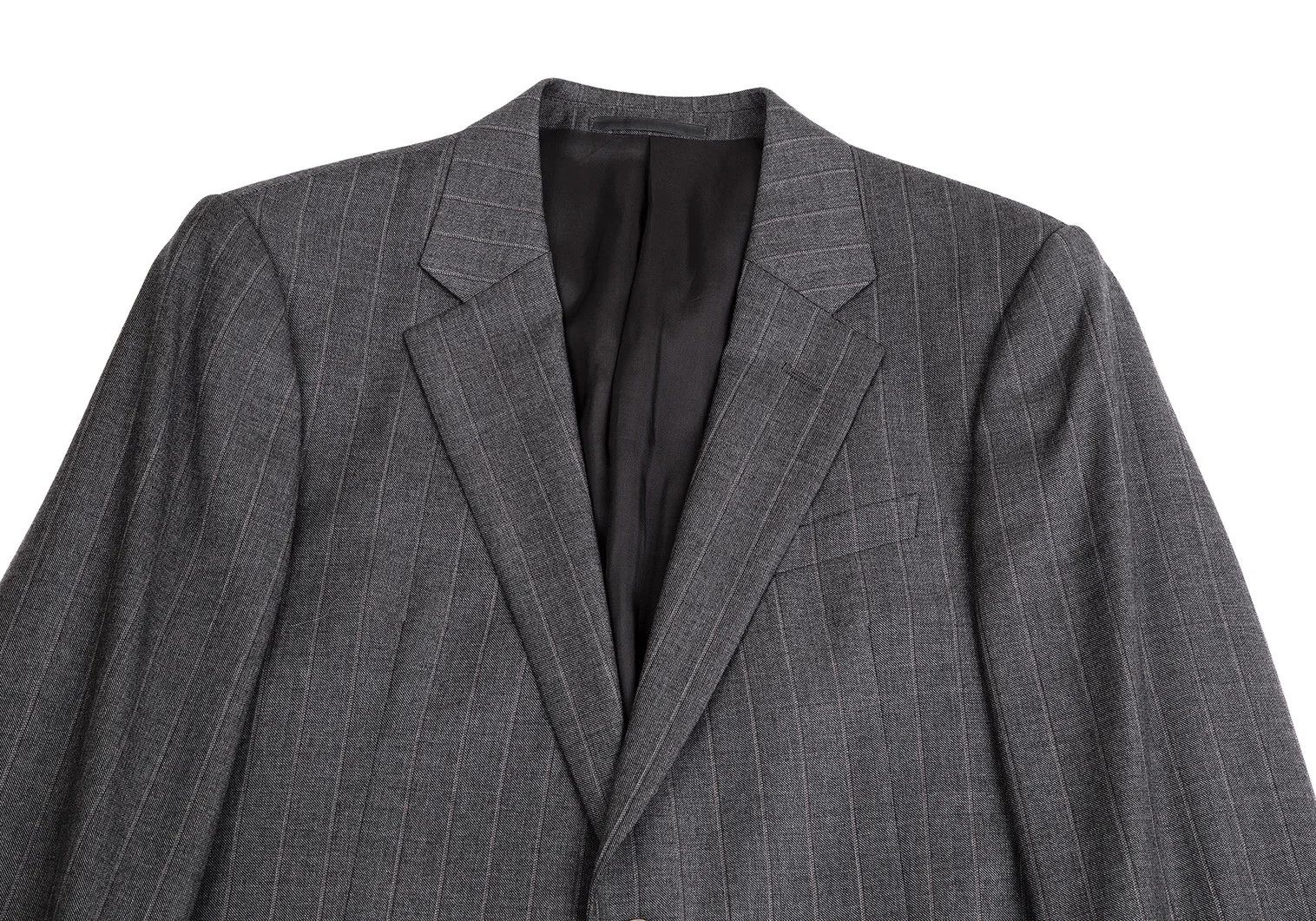 Armani Collezioni Striped 2B Wool Jacket in Gray Size 50 Size US XXS / EU 40 - 2 Thumbnail