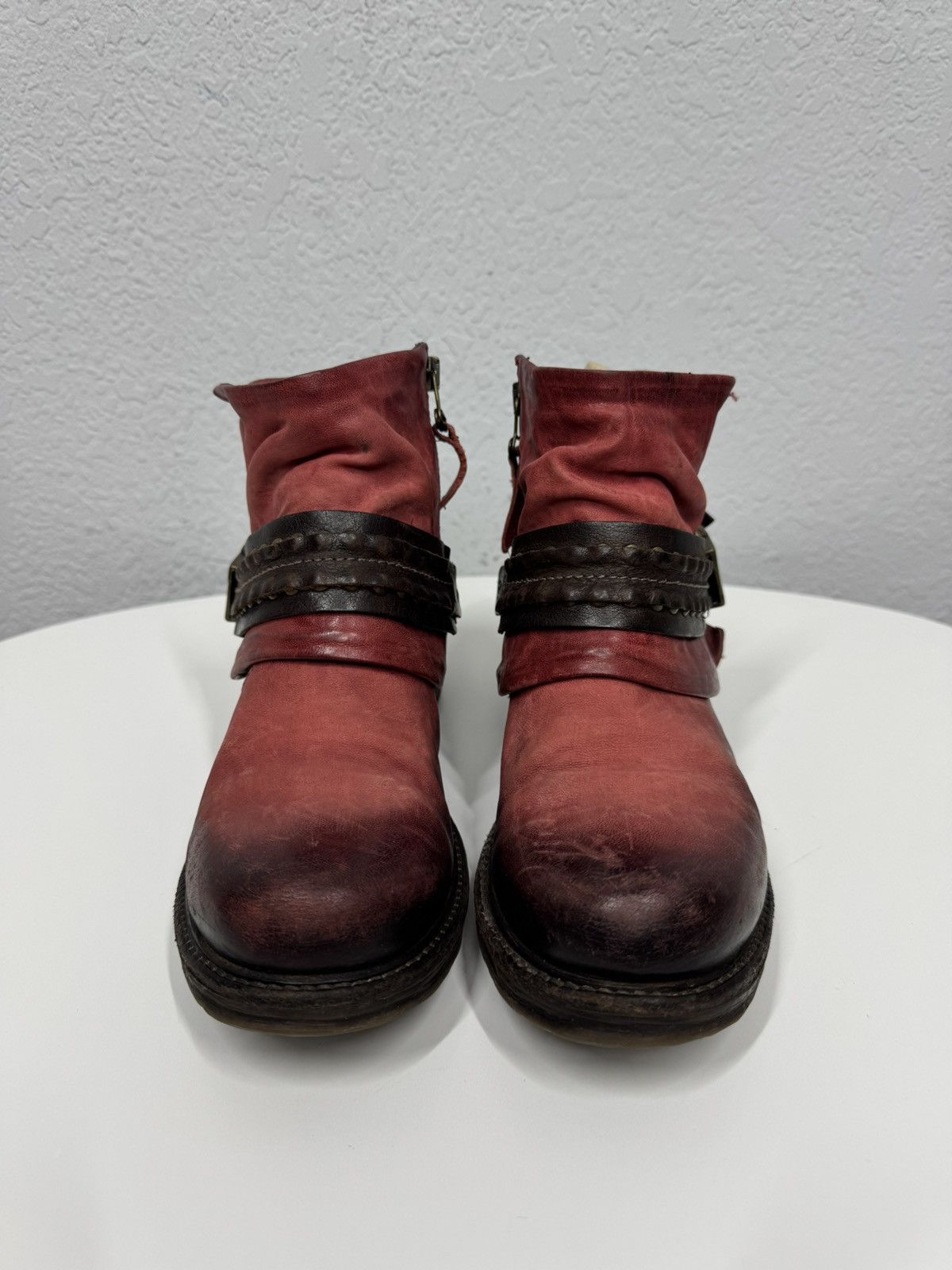 A.S.98 Vintage Leather Boots A S 98 Ankle Hight shoes Guidi Style Size US 7 / IT 37 - 2 Thumbnail