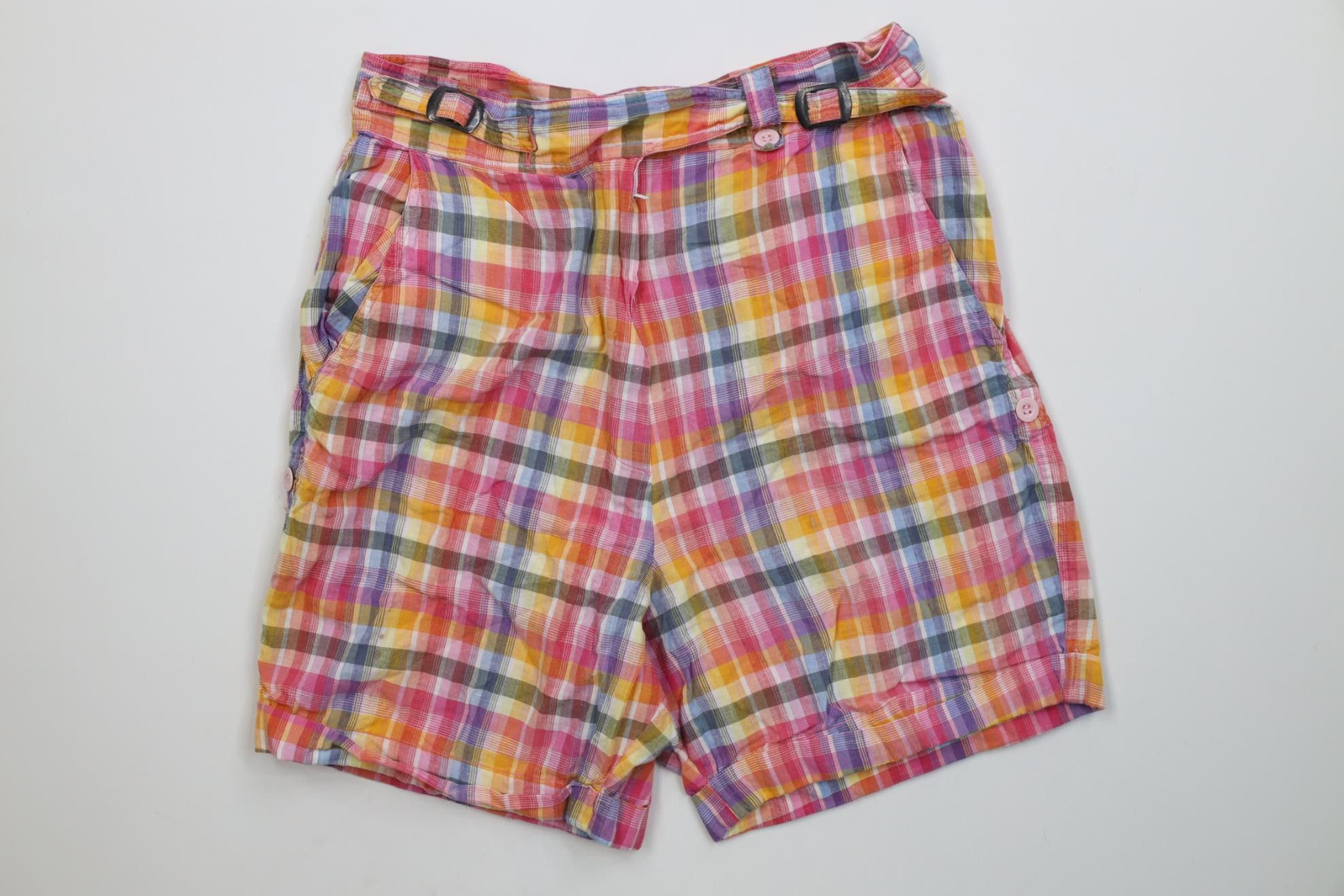 Vintage Vintage 90s Streetwear Madras Gurkha Safari Shorts Cotton Size 26" / US 2 / IT 38 - 1 Thumbnail