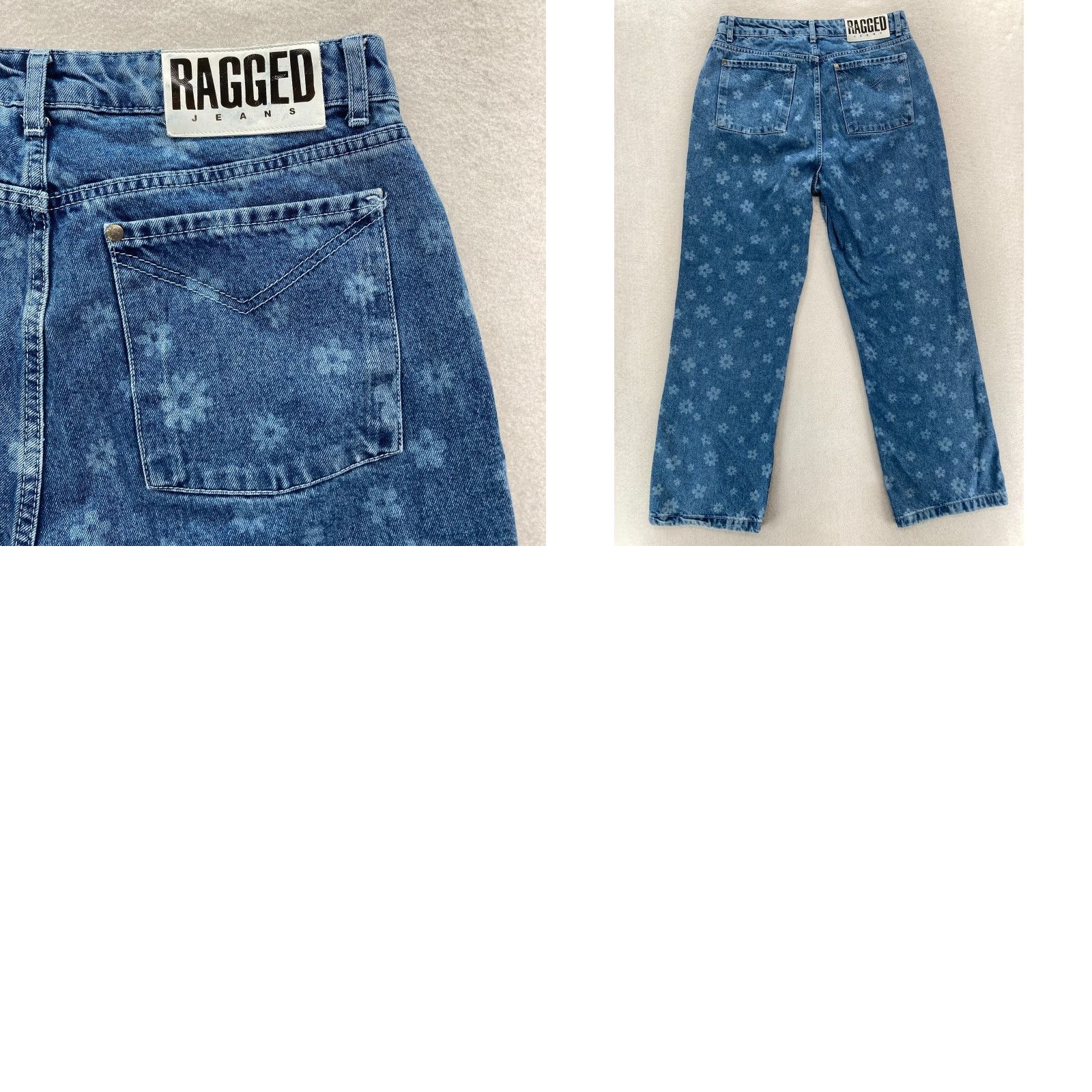 The Ragged Priest RAGGED Priest Jeans Women's 32 Baggy Loose Straight Blue Floral Denim Y2K Skater Jeans Size 24" / US 00 / IT 34 - 9 Thumbnail