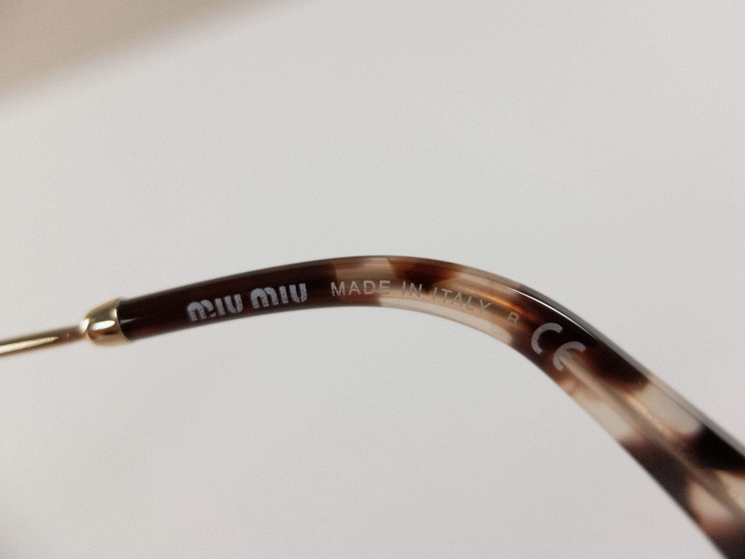 Miu Miu MIU MIU salmon pink cat eye metal and acetate sunglasses Size ONE SIZE - 6 Thumbnail