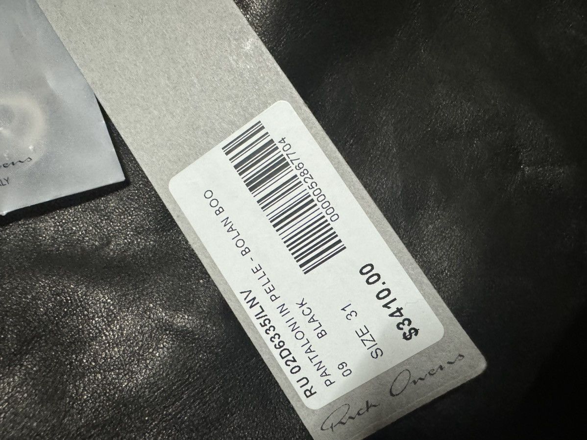 Rick Owens RICK OWENS Black Porterville Bolan Leather Trousers Pants Size US 31 - 13 Thumbnail
