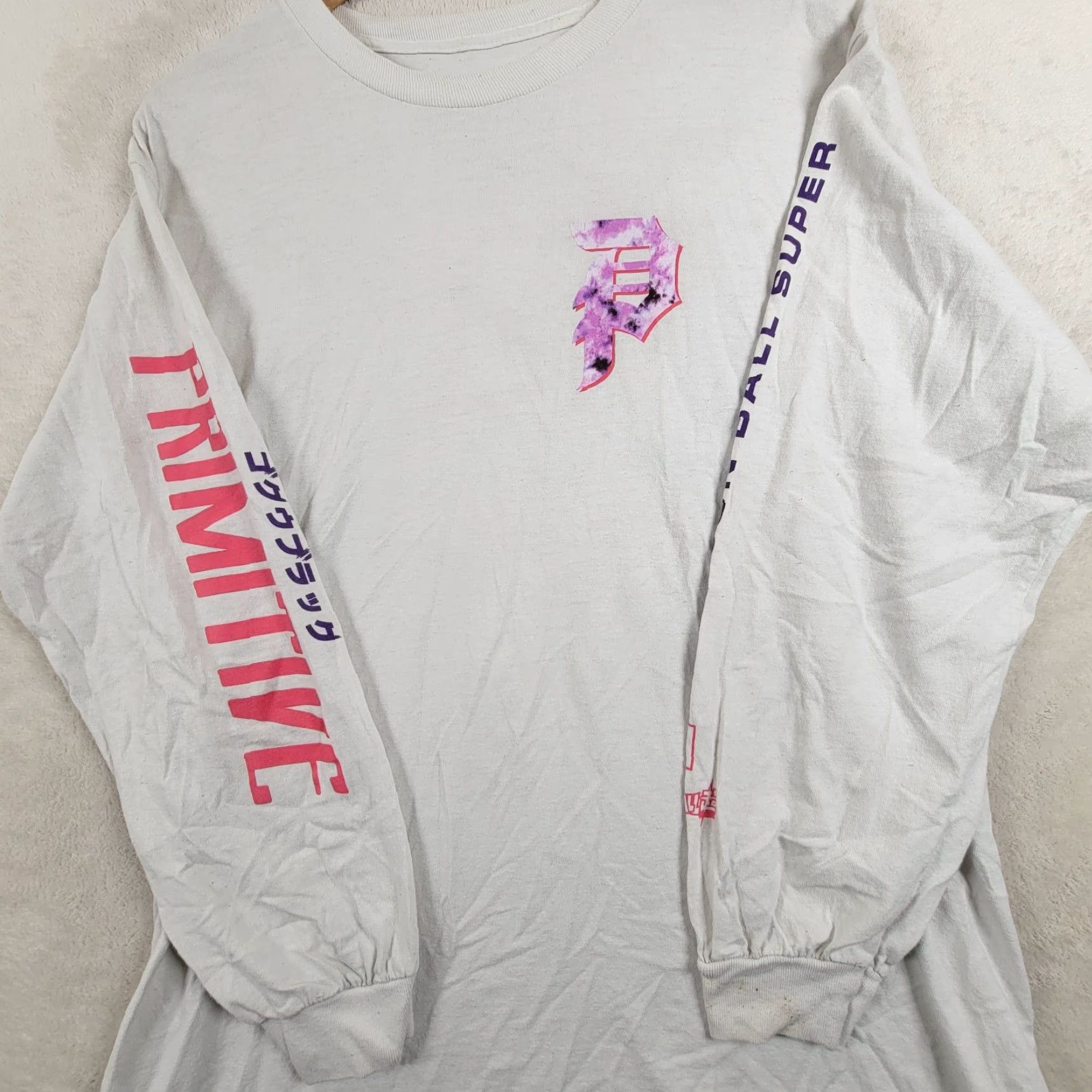 Primitive VINTAGE Primitive Dragon Ball Super Goku Black Rose Long Sleeve Shirt White L Mens Size US L / EU 52-54 / 3 - 4 Thumbnail