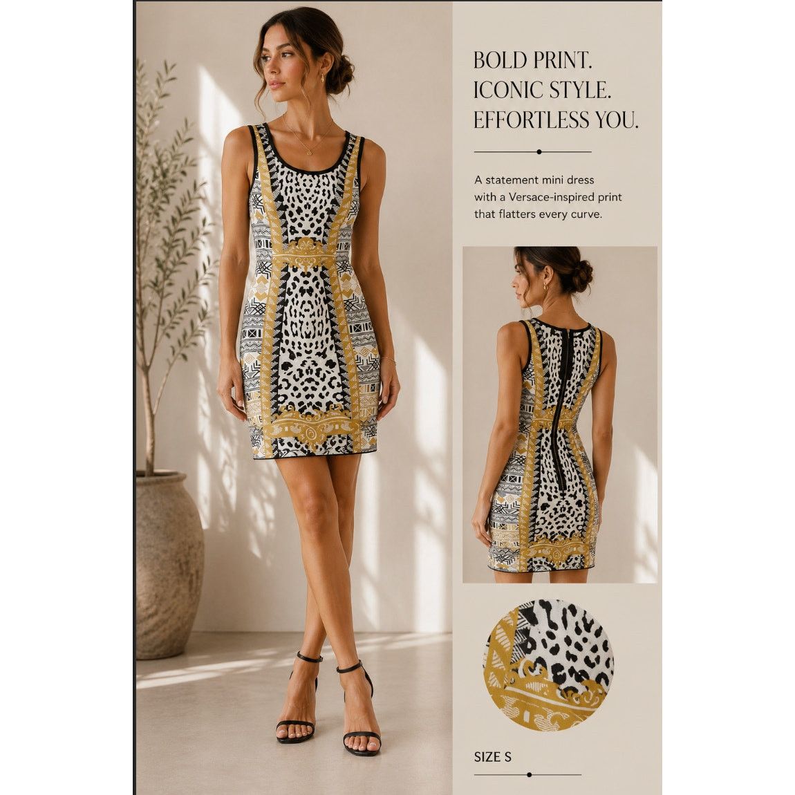 Buffalo David Bitton Buffalo David Bitton Leopard Tribal Print Mini Dress Small Size S / US 4 / IT 40 - 1 Thumbnail