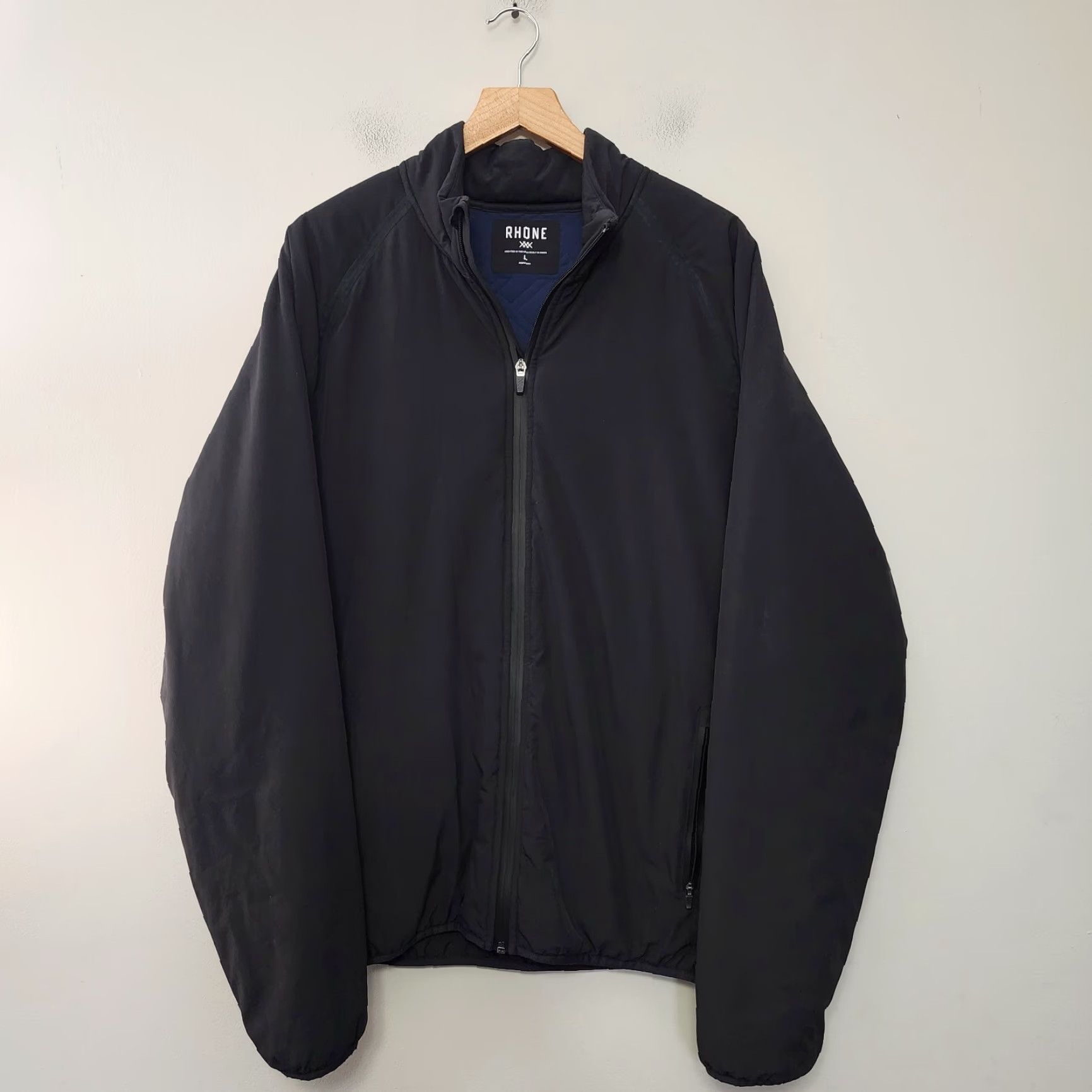 Rhone Rhone Jacket Mens Large Black Midtown Full Zip Quilted Blue Front Zip, Regular Size, Jacket, Men Size US L / EU 52-54 / 3 - 5 Thumbnail