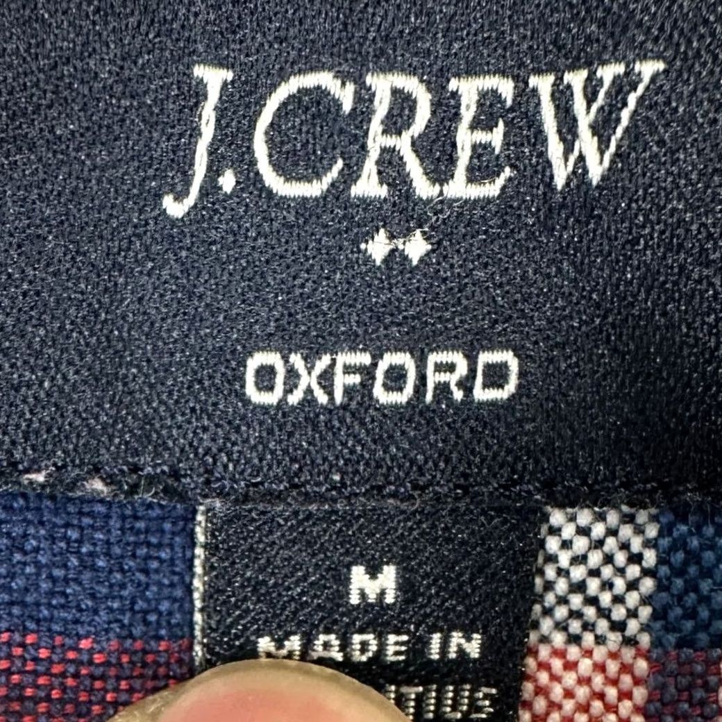 J.Crew J.CREW Oxford Button Down Shirt Adult Medium Red Blue Plaid Slim Fit Pocket Mens Size US M / EU 48-50 / 2 - 5 Thumbnail