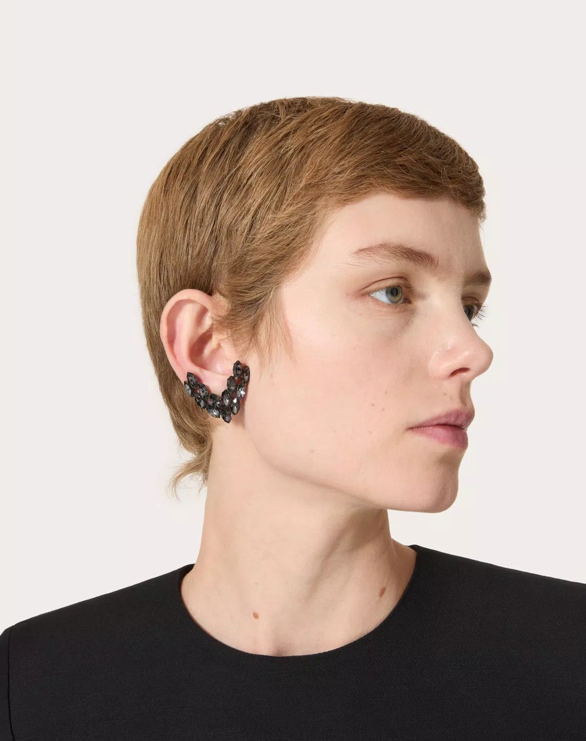 Valentino oc11z0725 Size:OS/ Crystal Earrings in Black/Silver Size ONE SIZE - 5 Thumbnail