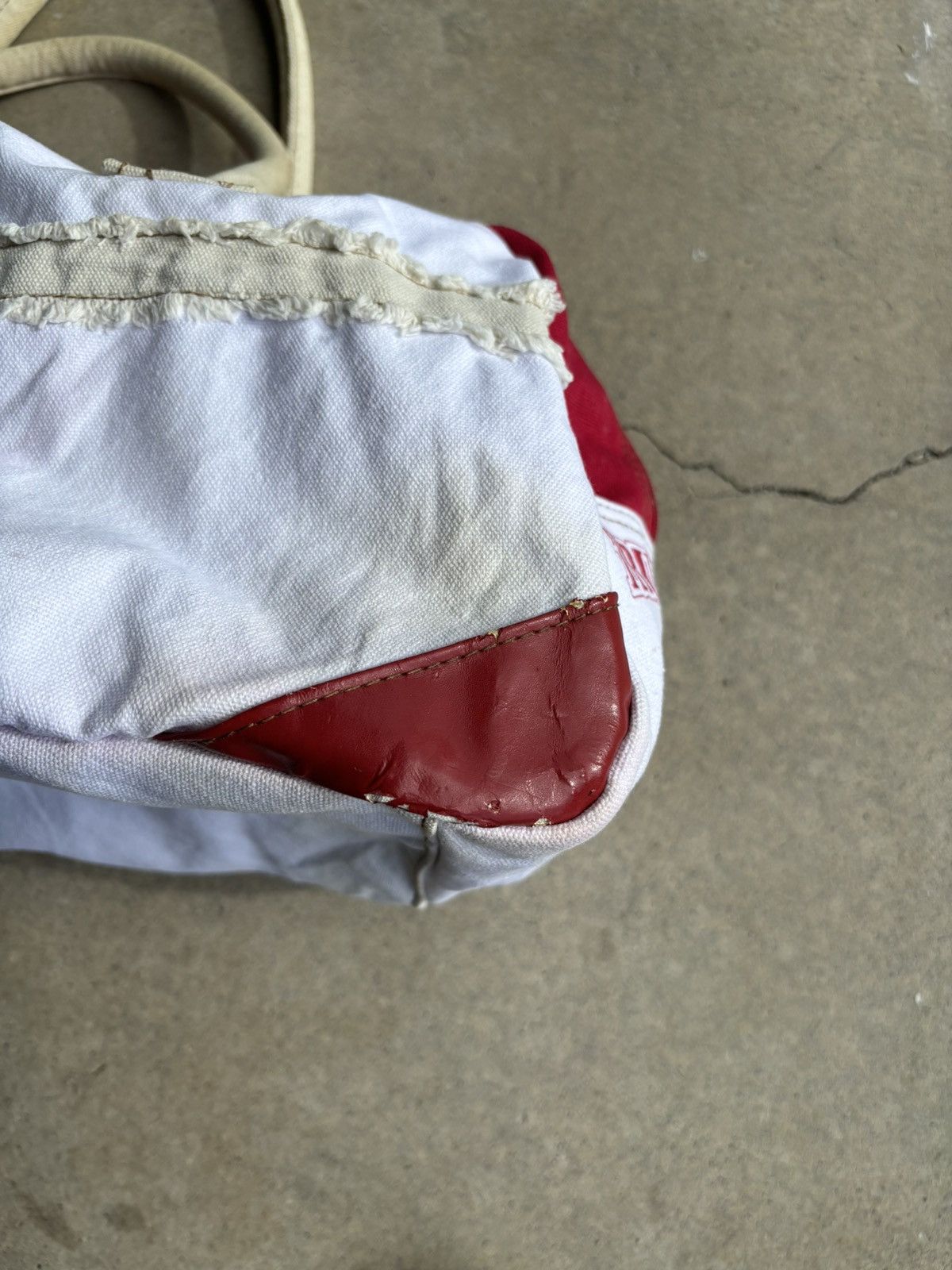 True Religion Crazy True Religion Faded Red And White Distressed Purse Size ONE SIZE - 2 Thumbnail