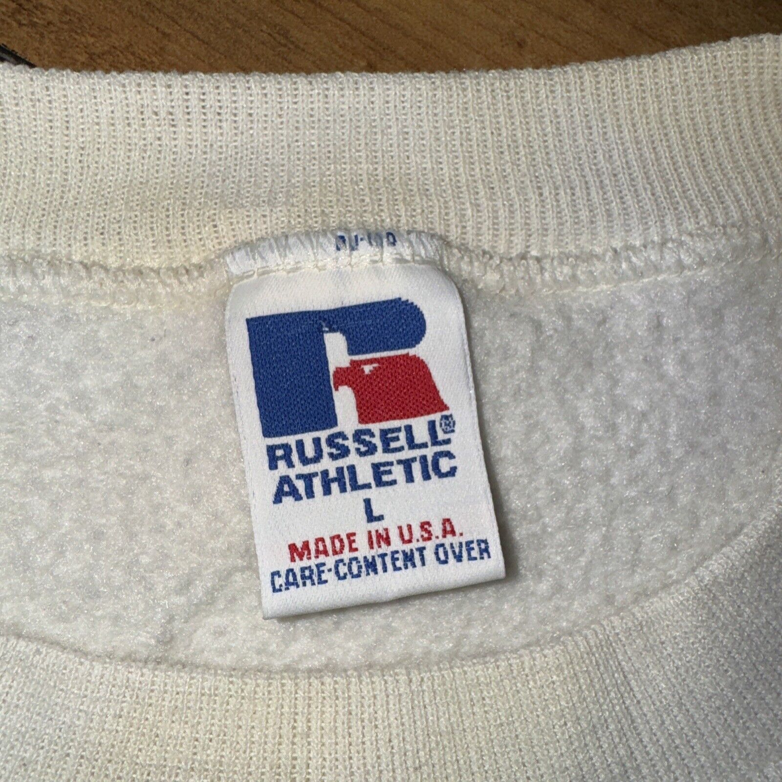 Champion × Russell Athletic × Vintage Russell Athletic Sweatshirt White L Made In USA 22x26 Size US L / EU 52-54 / 3 - 4 Thumbnail