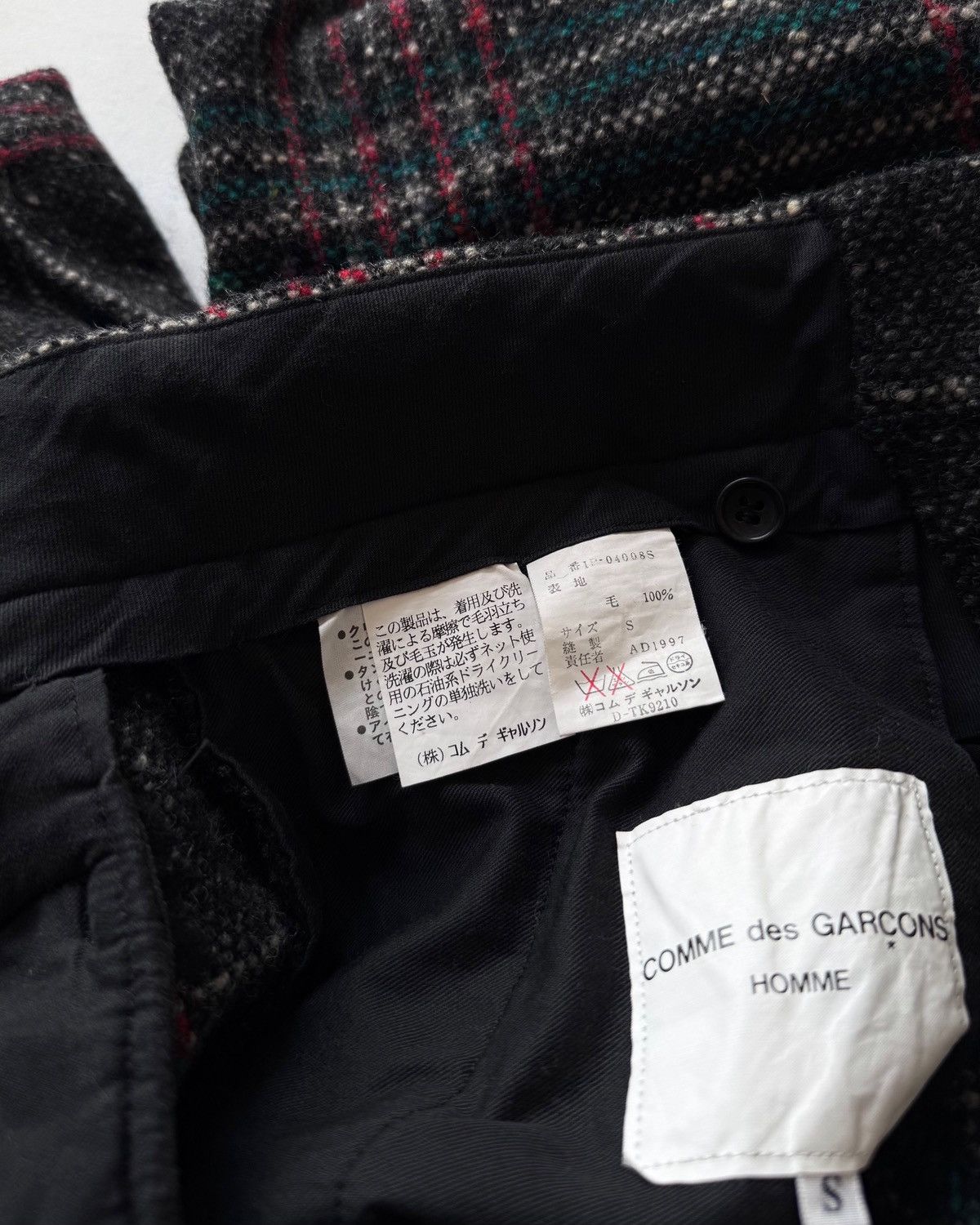 Comme des Garcons Homme 90s COMME des GARÇONS VINTAGE WOOL TWEED PLAID TROUSERS Size US 30 / EU 46 - 10 Thumbnail
