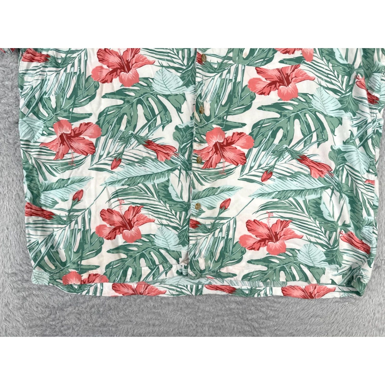 Croft & Barrow VINTAGE Croft & Barrow Hawaiian Shirt Men XL Green Red Floral Button-Up Rayon Aloha Mens Size US XL / EU 56 / 4 - 7 Thumbnail