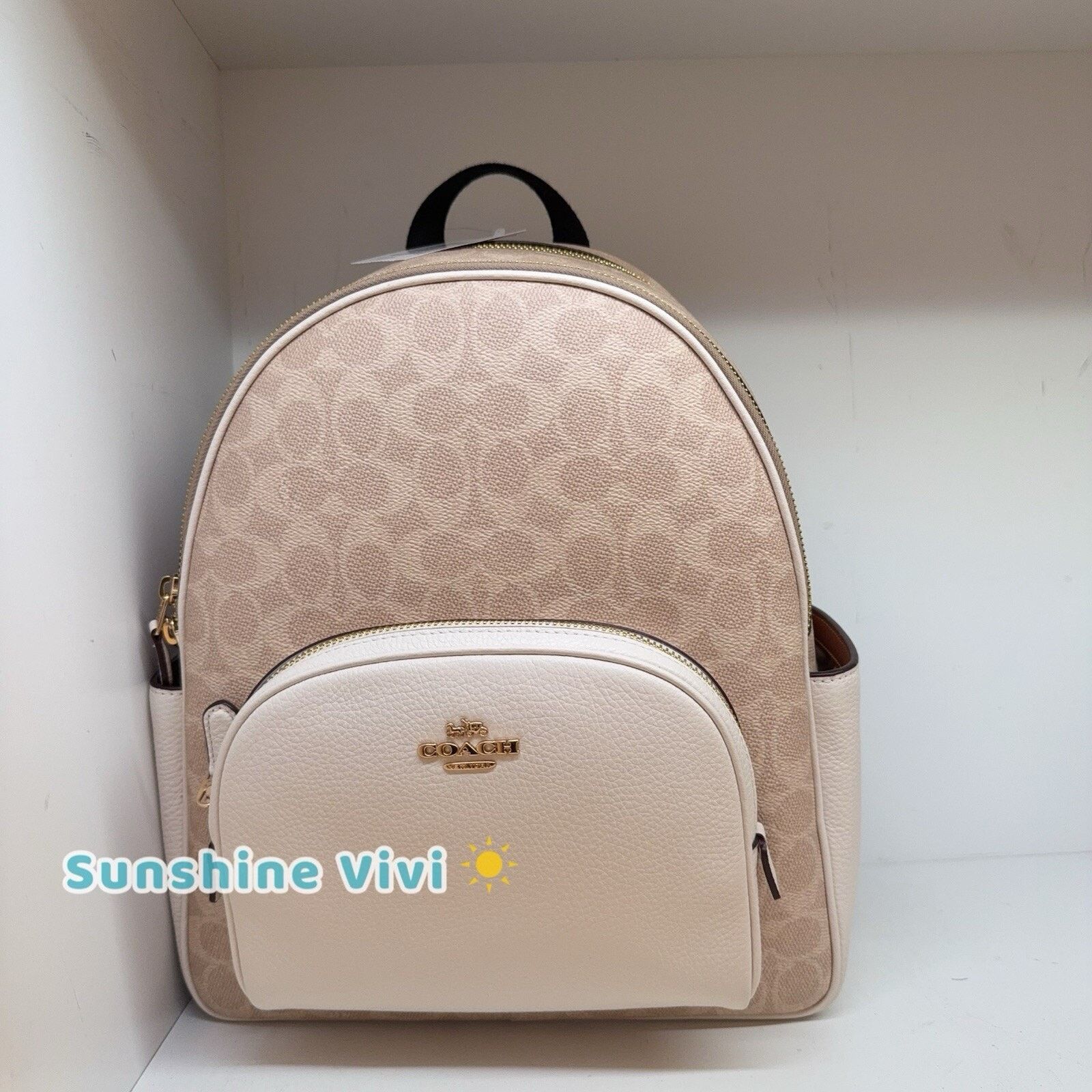 Coach NWT Coach Court Backpack CZ176 Gold/Sand/Chalk Size ONE SIZE - 1 Thumbnail